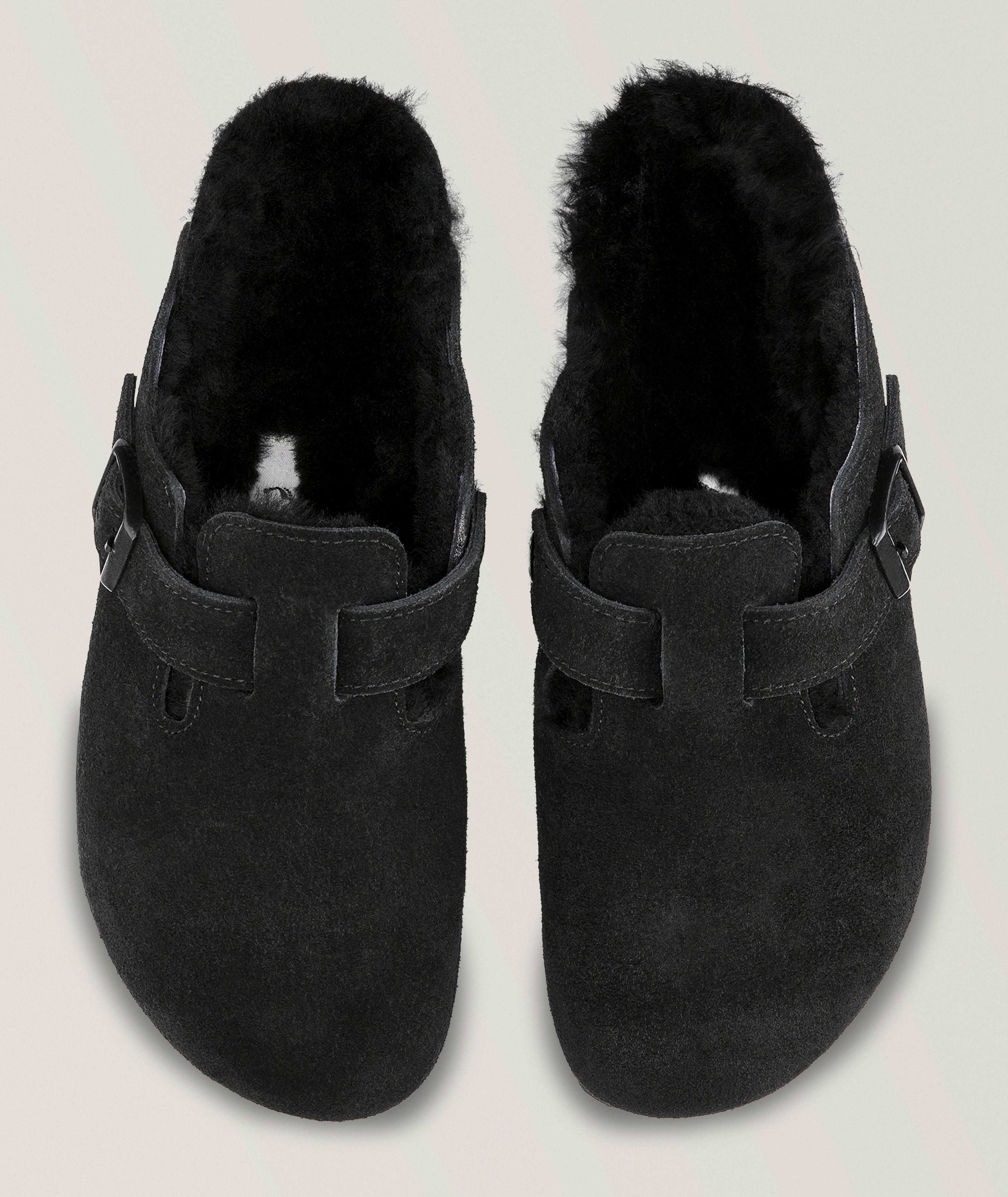 Boston Shearling-Lined Suede Leather Mules image 1