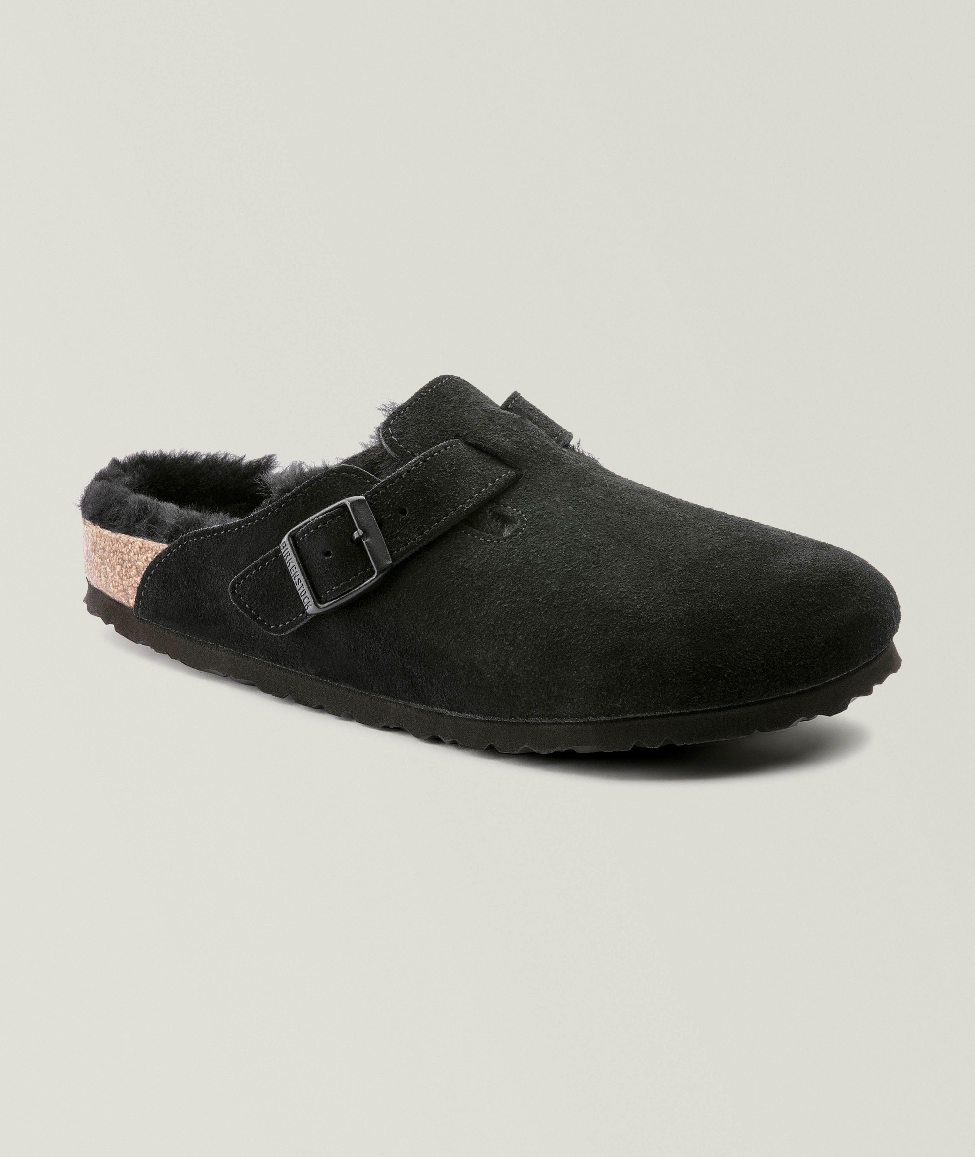 Boston Shearling-Lined Suede Leather Mules image 0