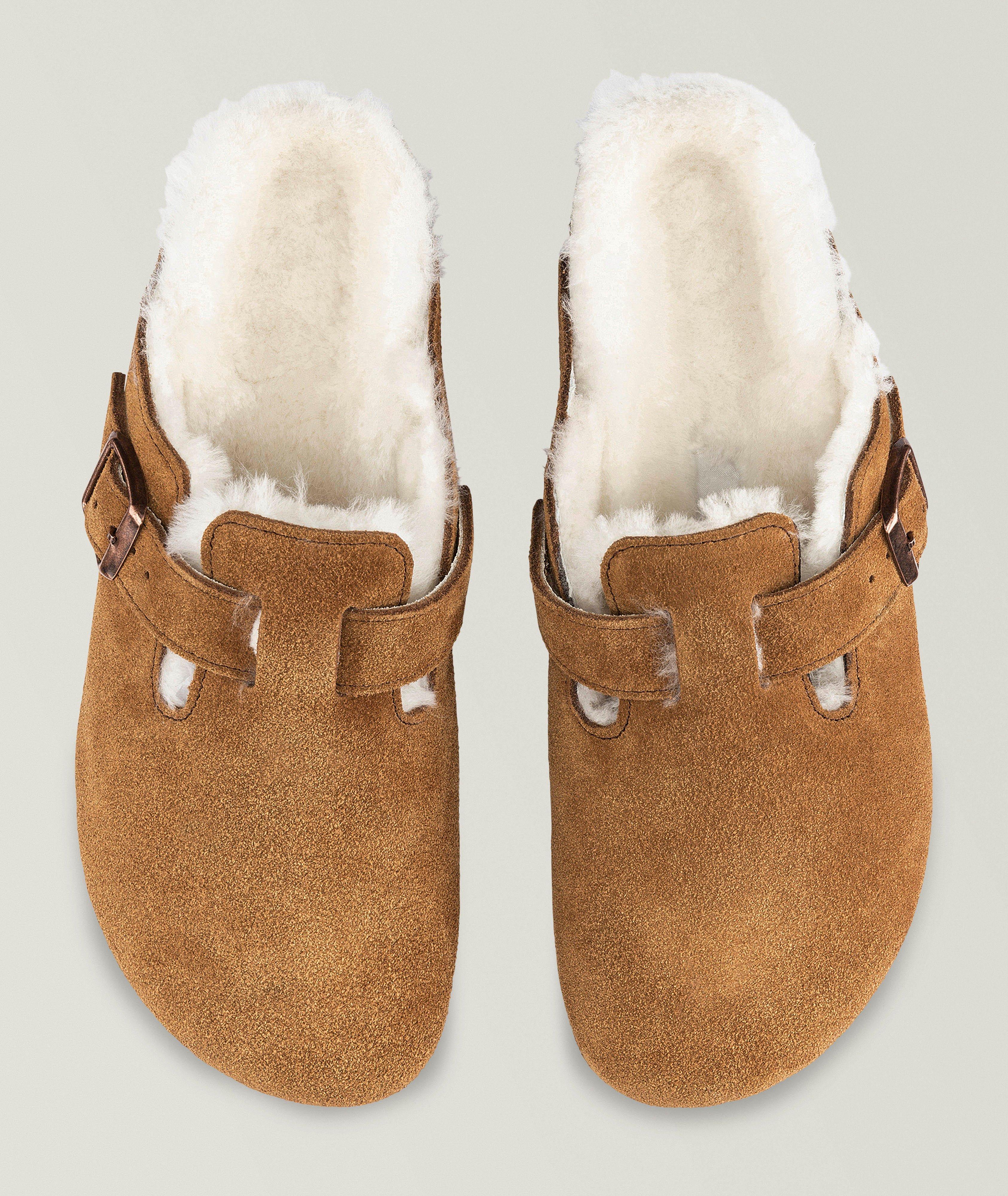 Boston Shearling-Lined Suede Leather Mules image 1