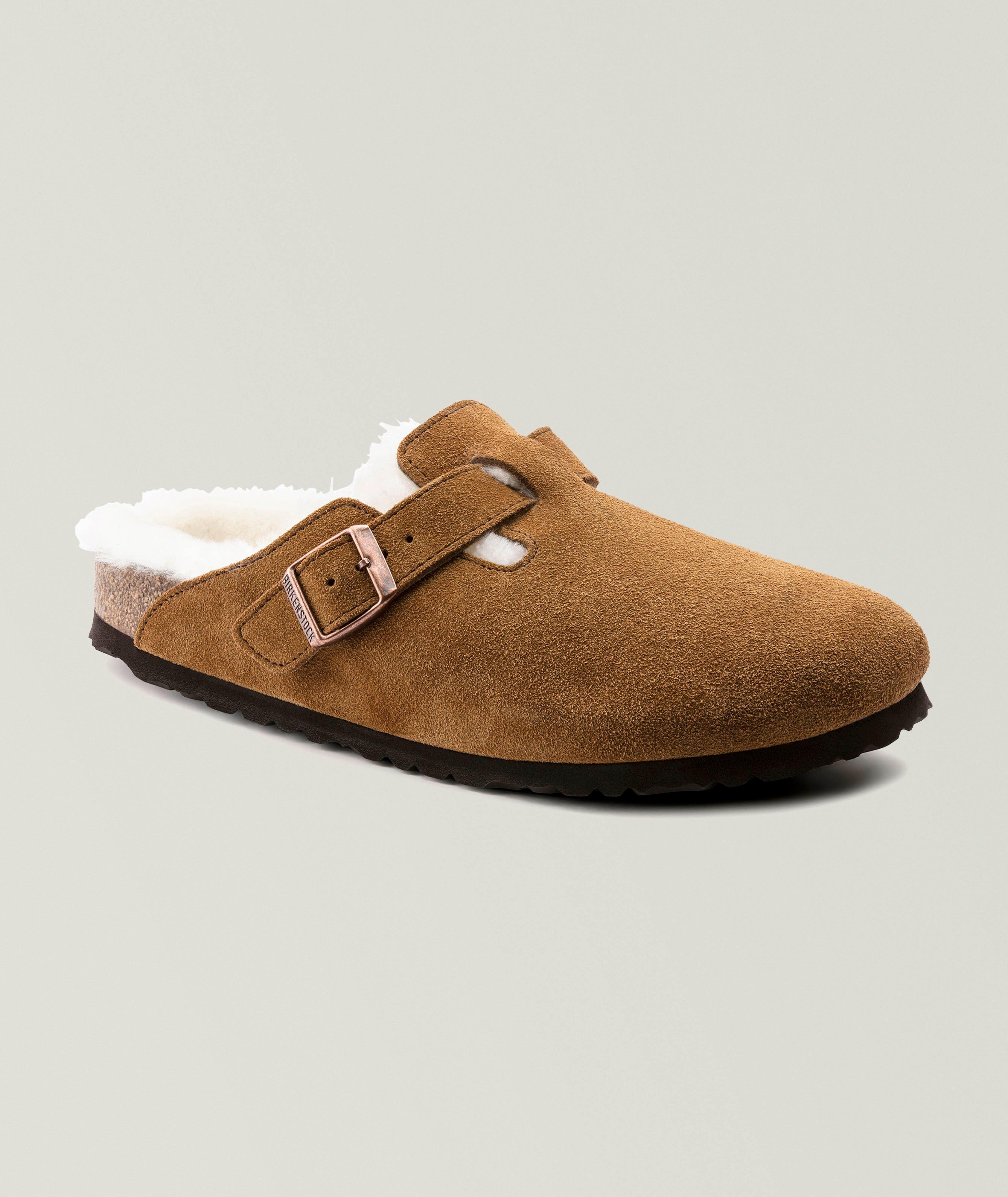 Boston Shearling-Lined Suede Leather Mules image 0
