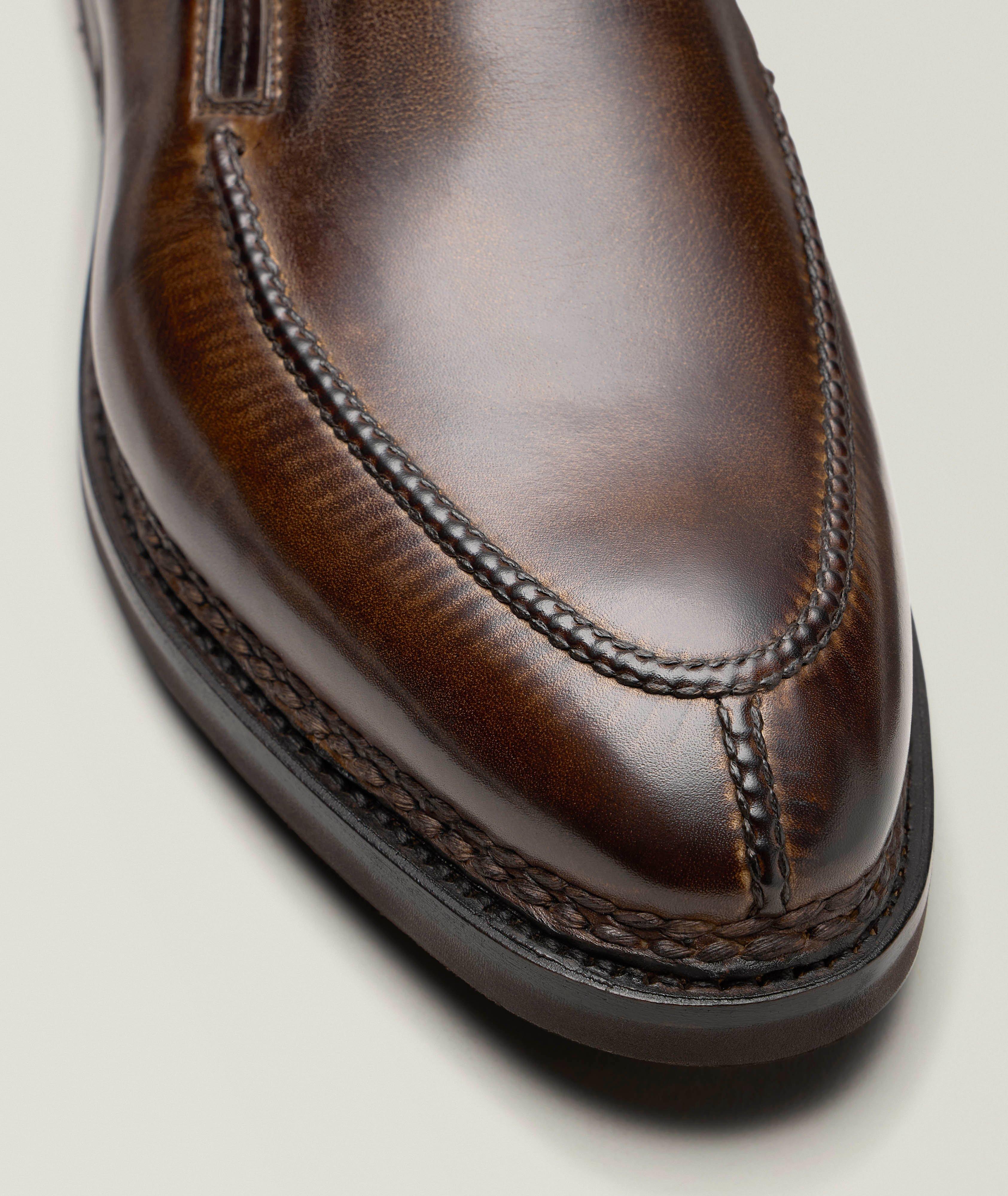 Burnished Leather Split-Toe Loafers image 2