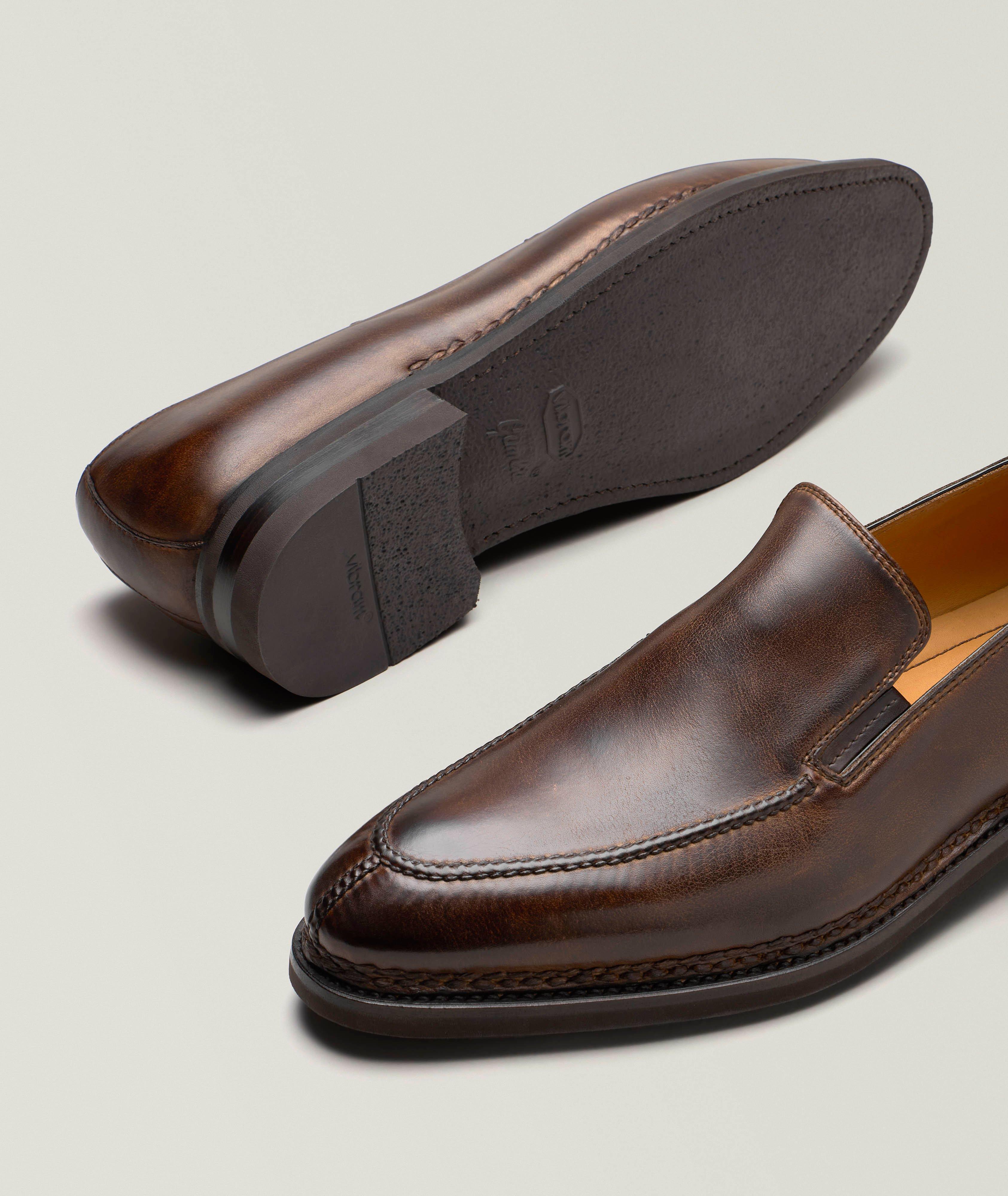 Burnished Leather Split-Toe Loafers image 3