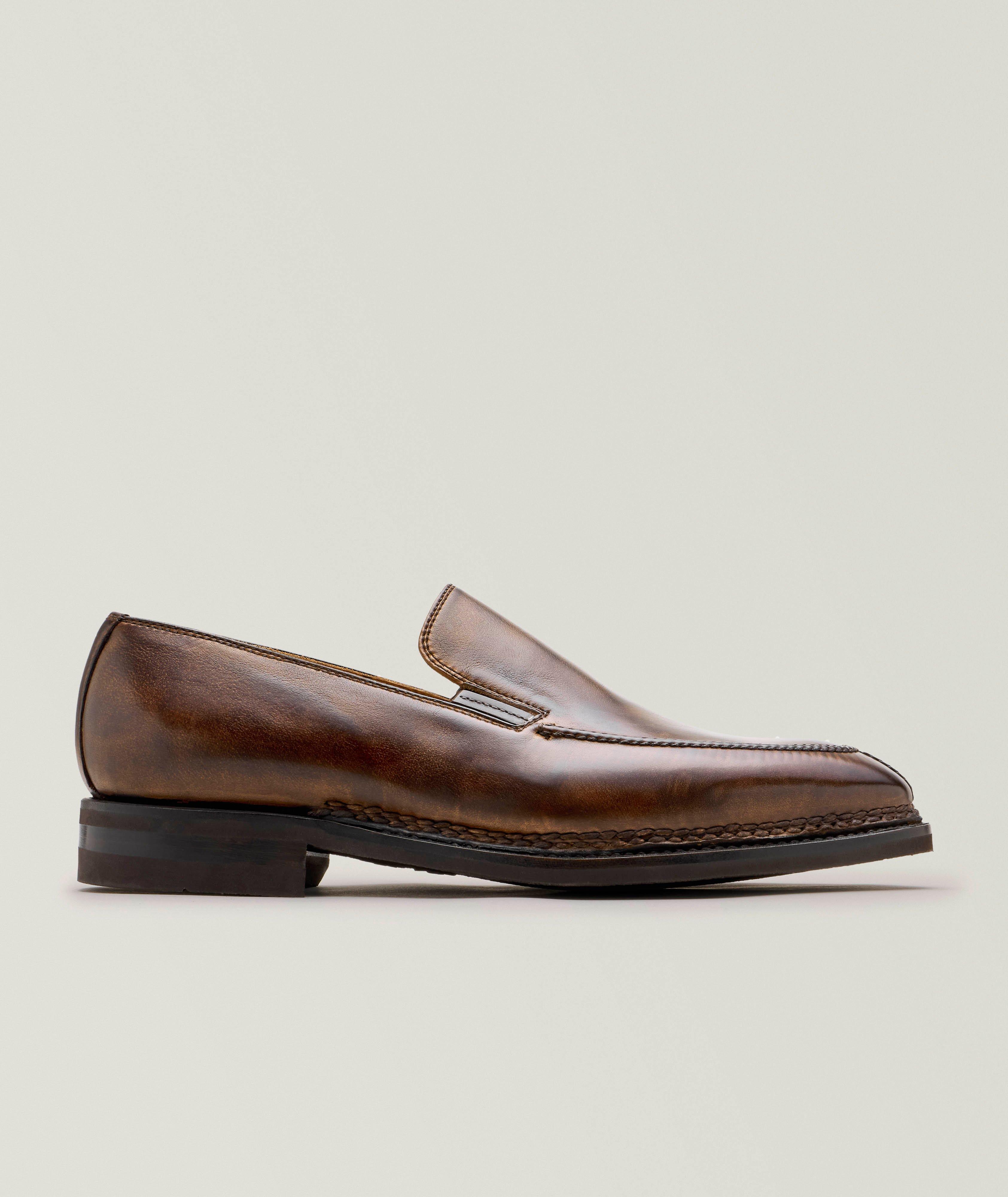 Burnished Leather Split-Toe Loafers image 0