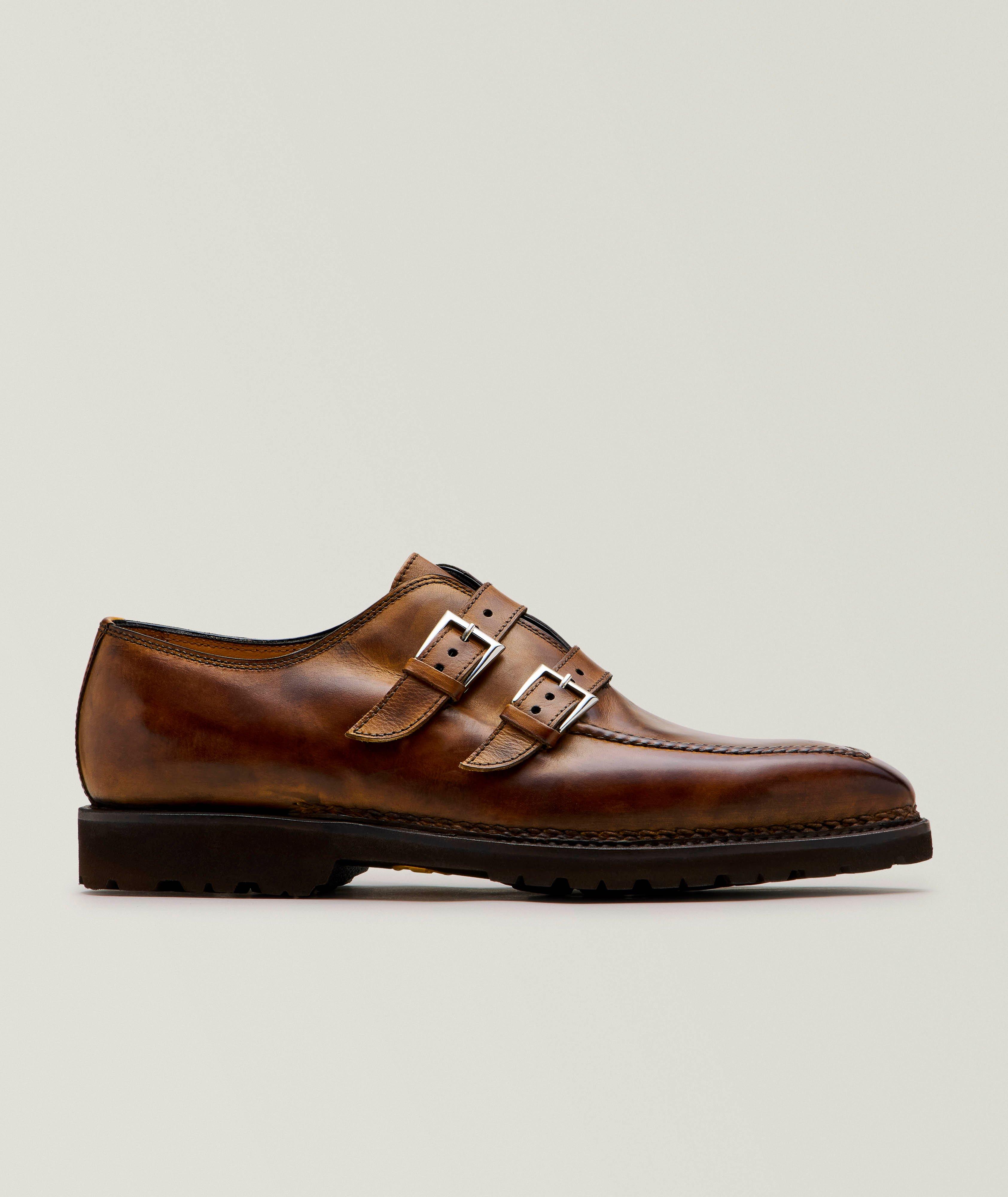 Burnished Leather Double Monkstraps  image 0