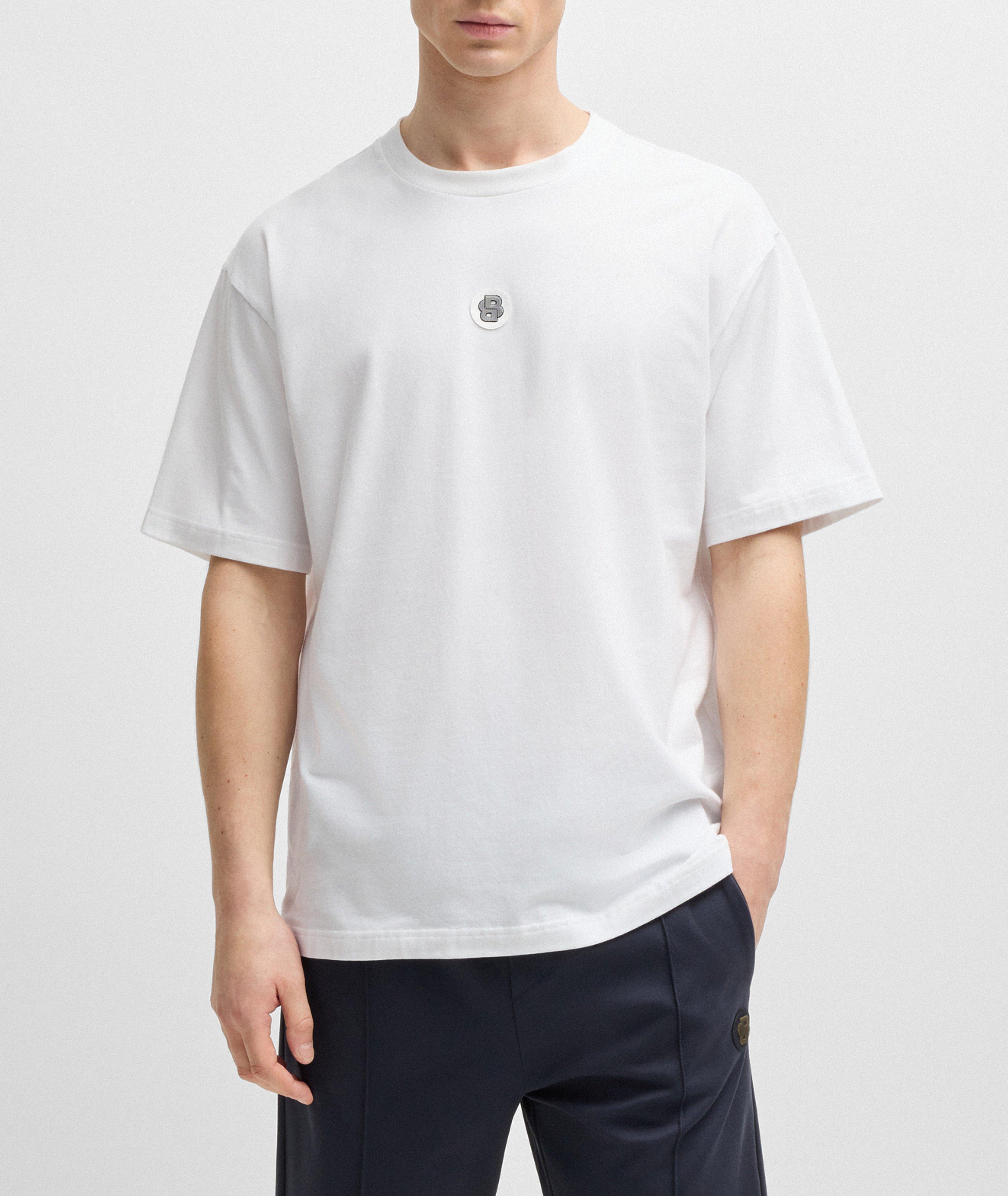 Monogram Stretch-Cotton Crewneck T-Shirt  image 1