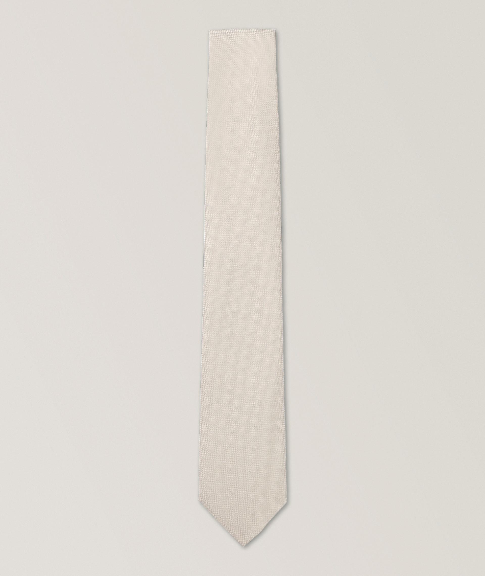 Micro-Pattern Jacquard Silk-Blend Tie  image 0