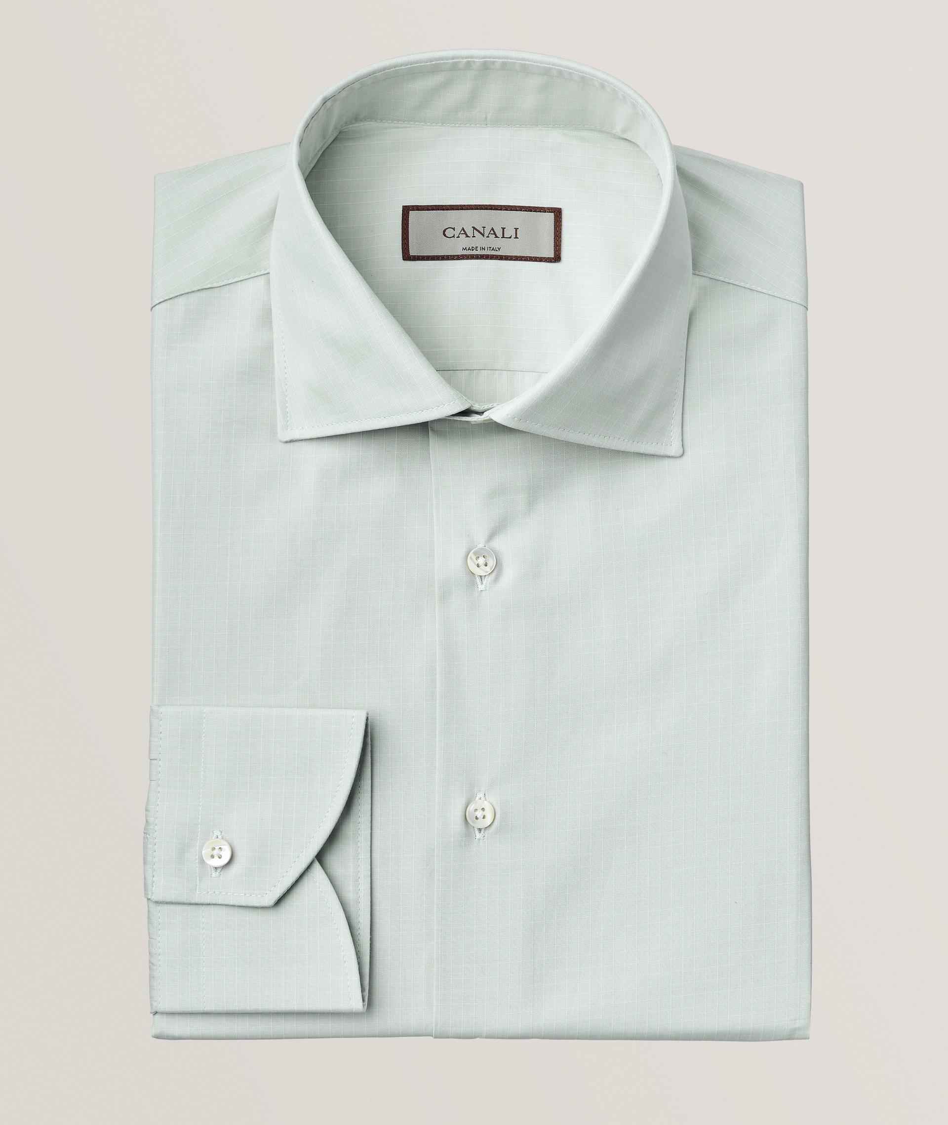 Regular-Fit Micro-Check Dress Shirt image 0