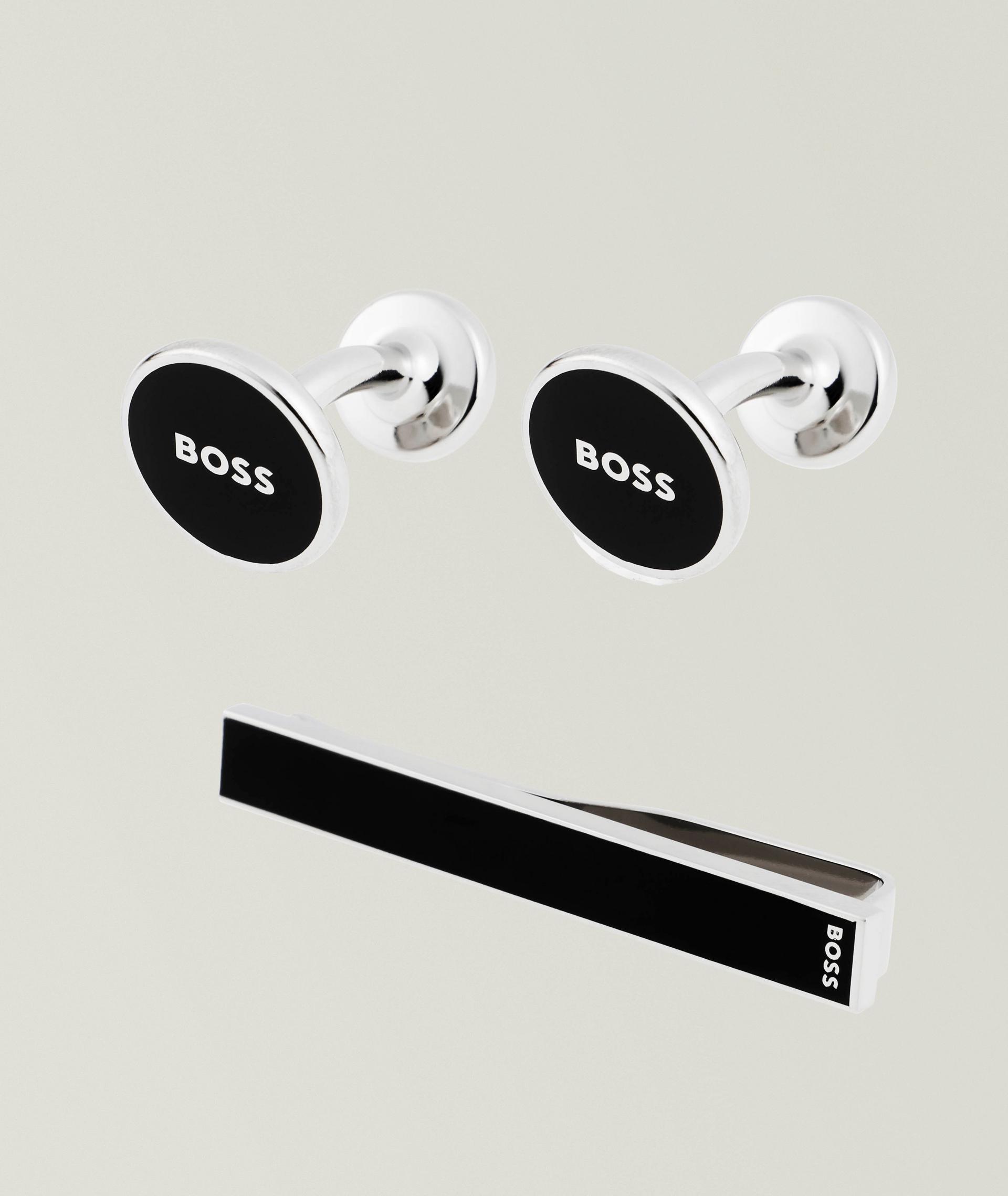 Three-Piece Cufflink & Tie Bar Set image 0