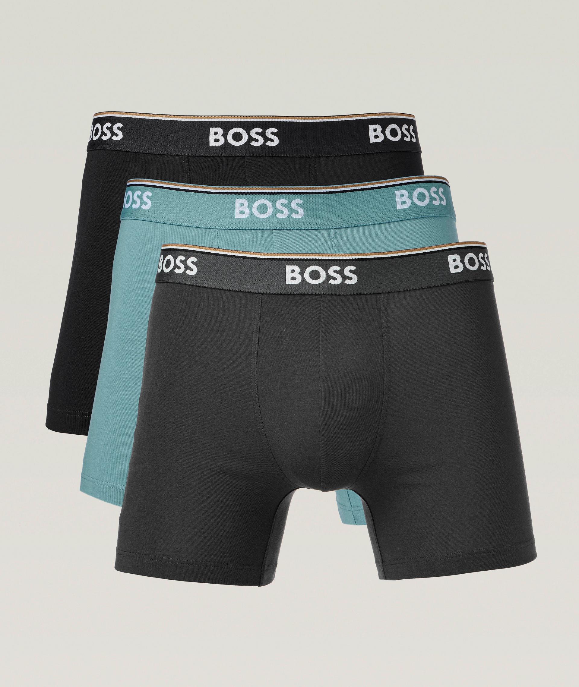 Ensemble de trois boxeurs courts en coton extensible image 0