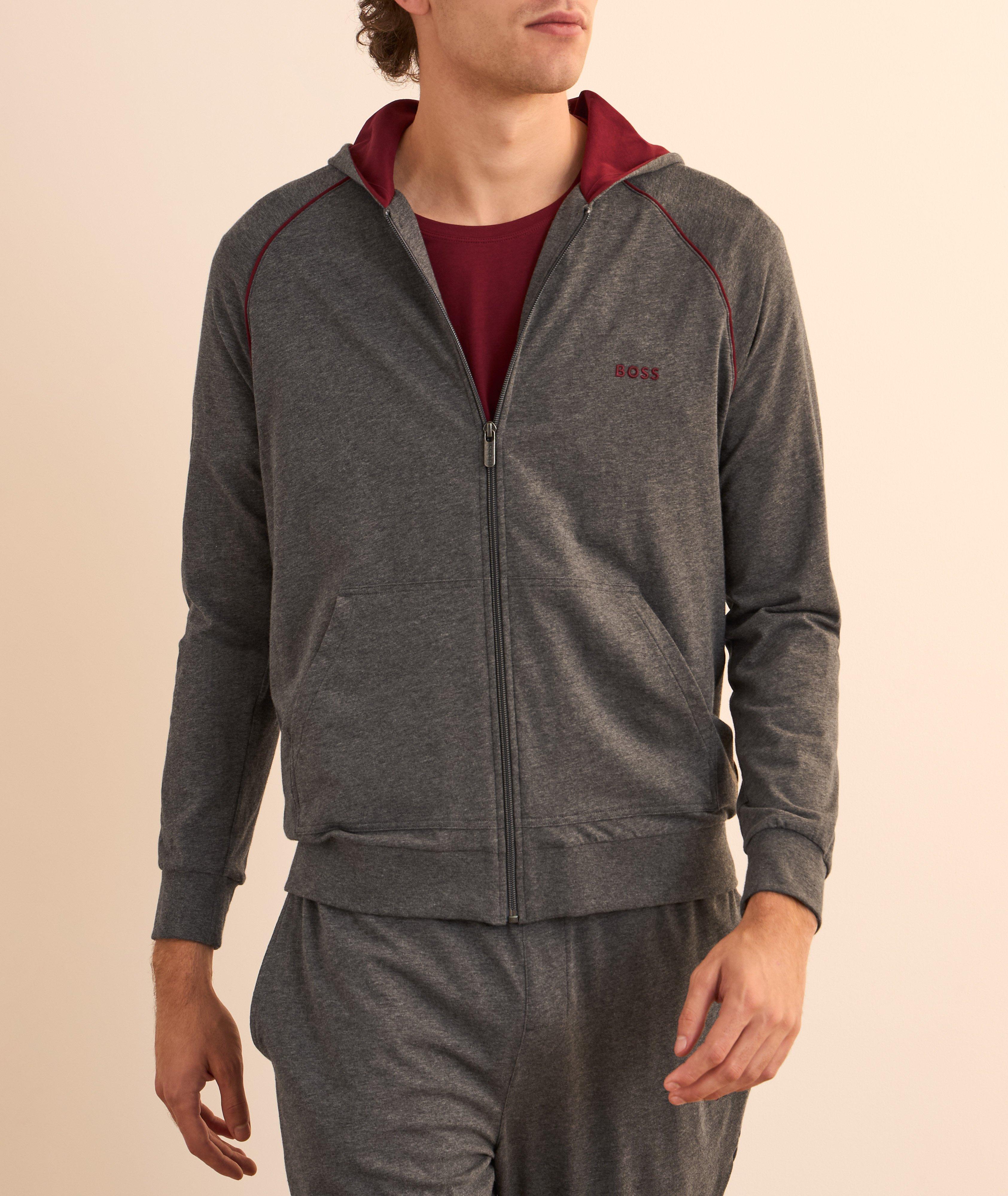 Logo Stretch-Cotton Hooded Sweater image 1