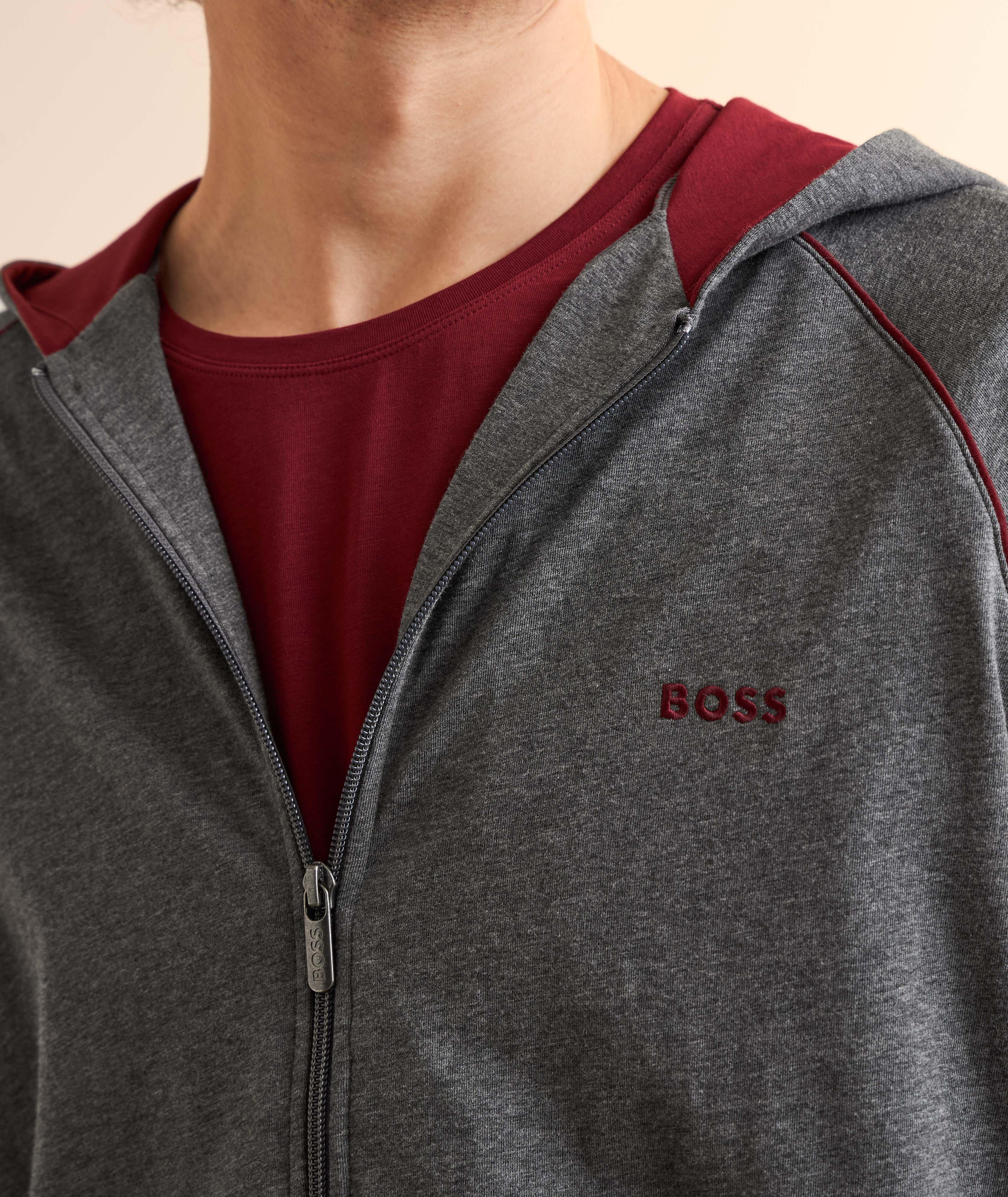 Logo Stretch-Cotton Hooded Sweater image 3