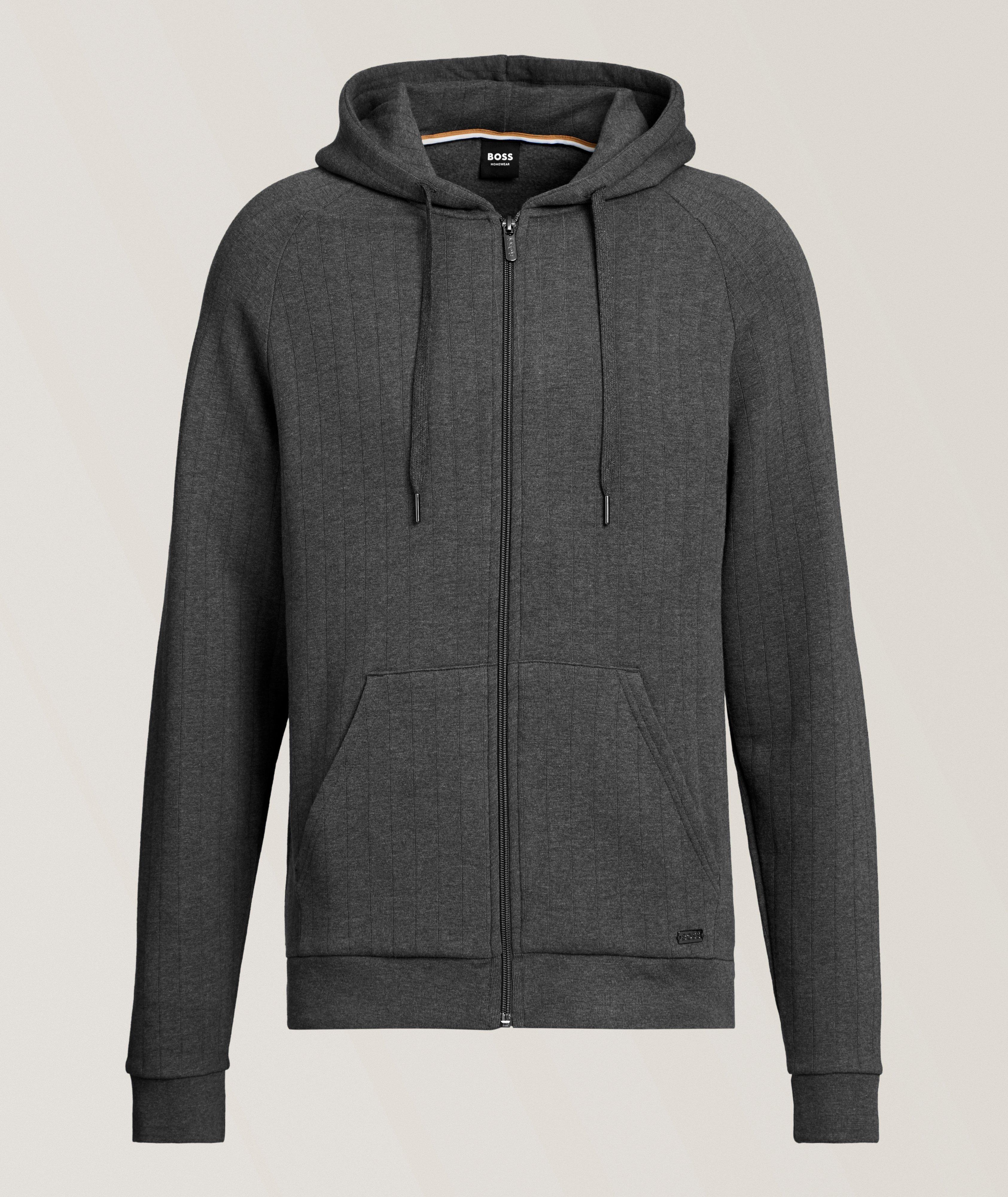Modal-Blend Ribbed Hooded Sweater image 0