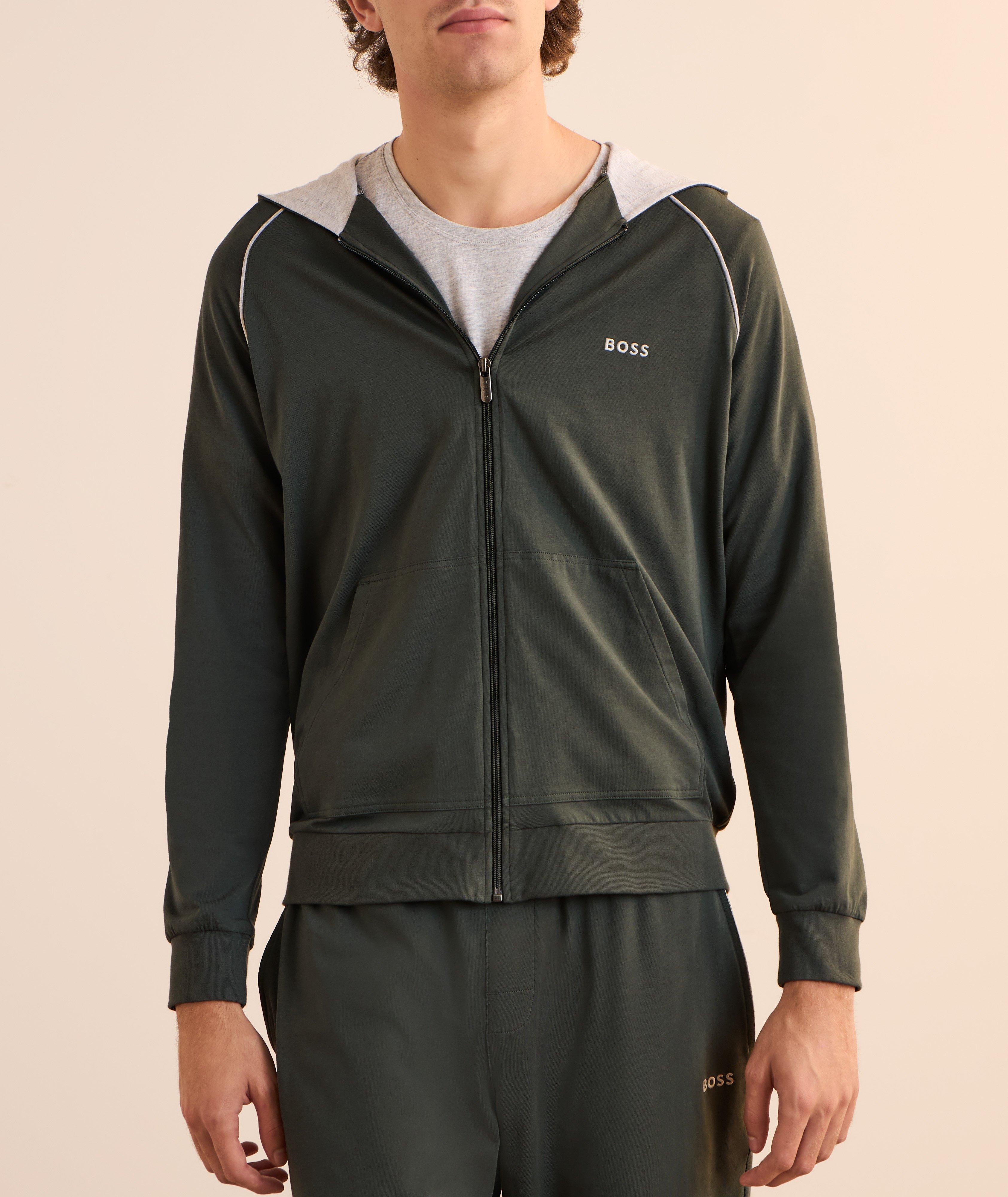 Stretch-Cotton Logo Hooded Sweatshirt image 1