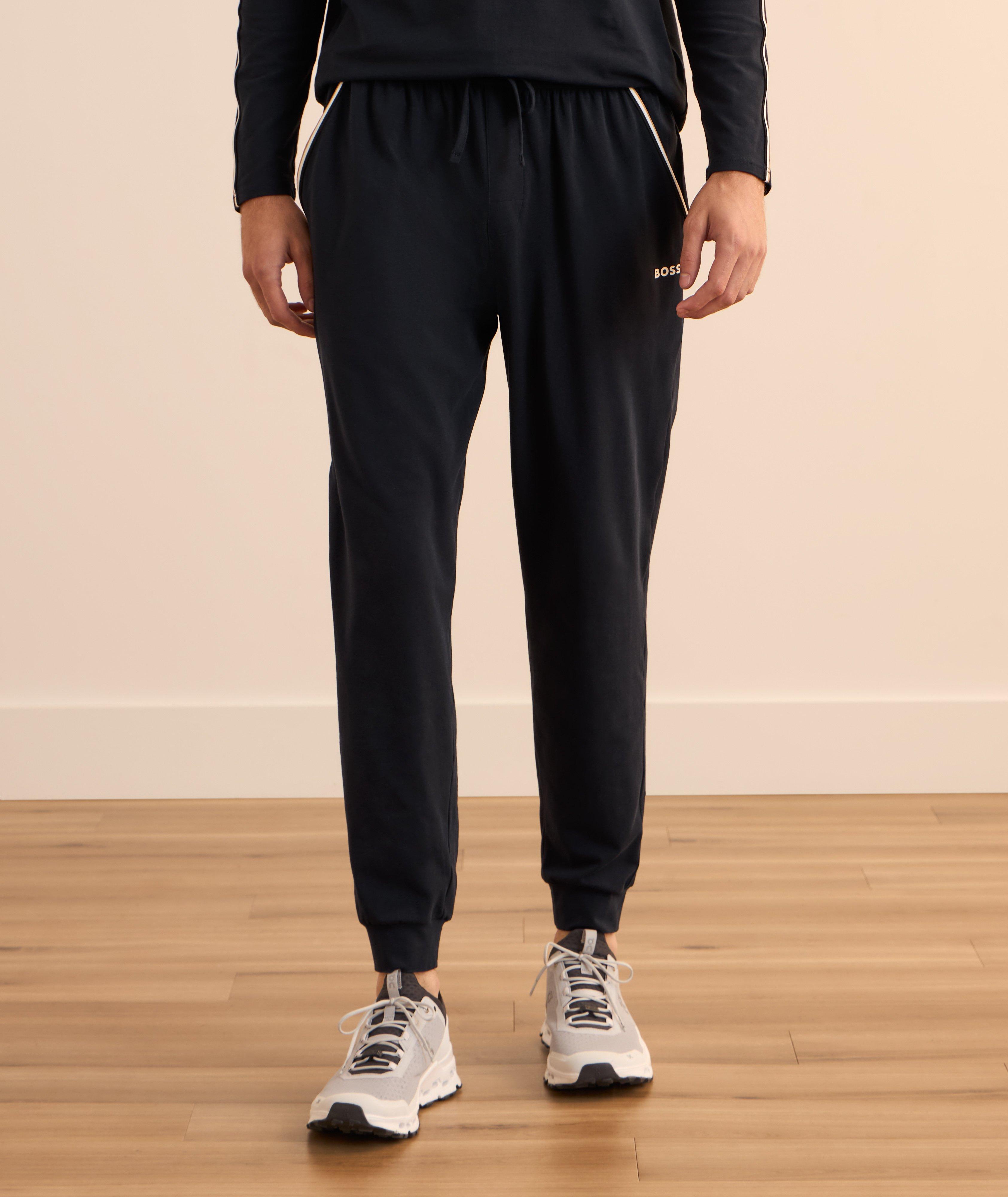 Contrast Tipping Stretch-Cotton Joggers image 1