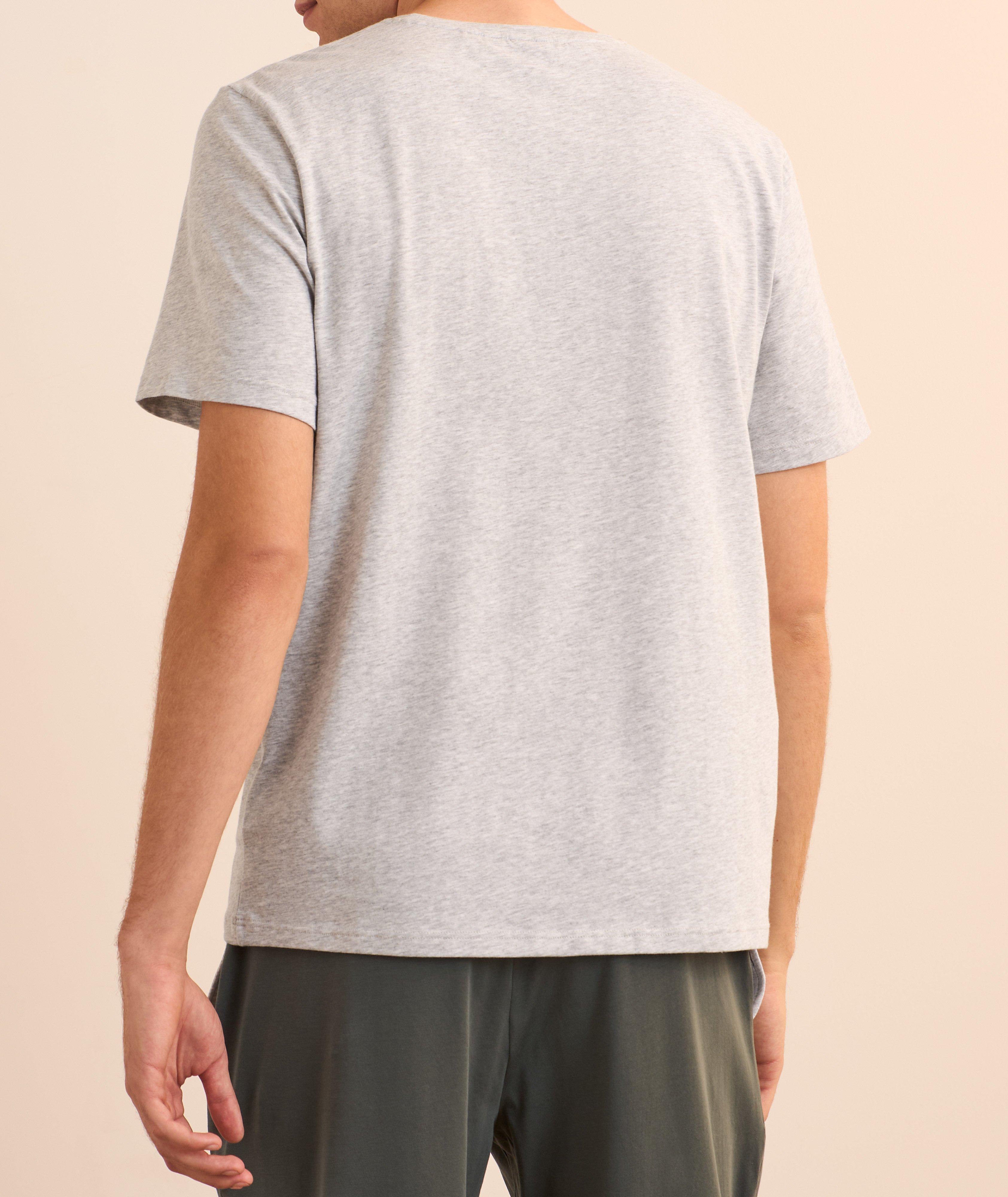 Heathered Stretch-Cotton Crewneck T-Shirt  image 2
