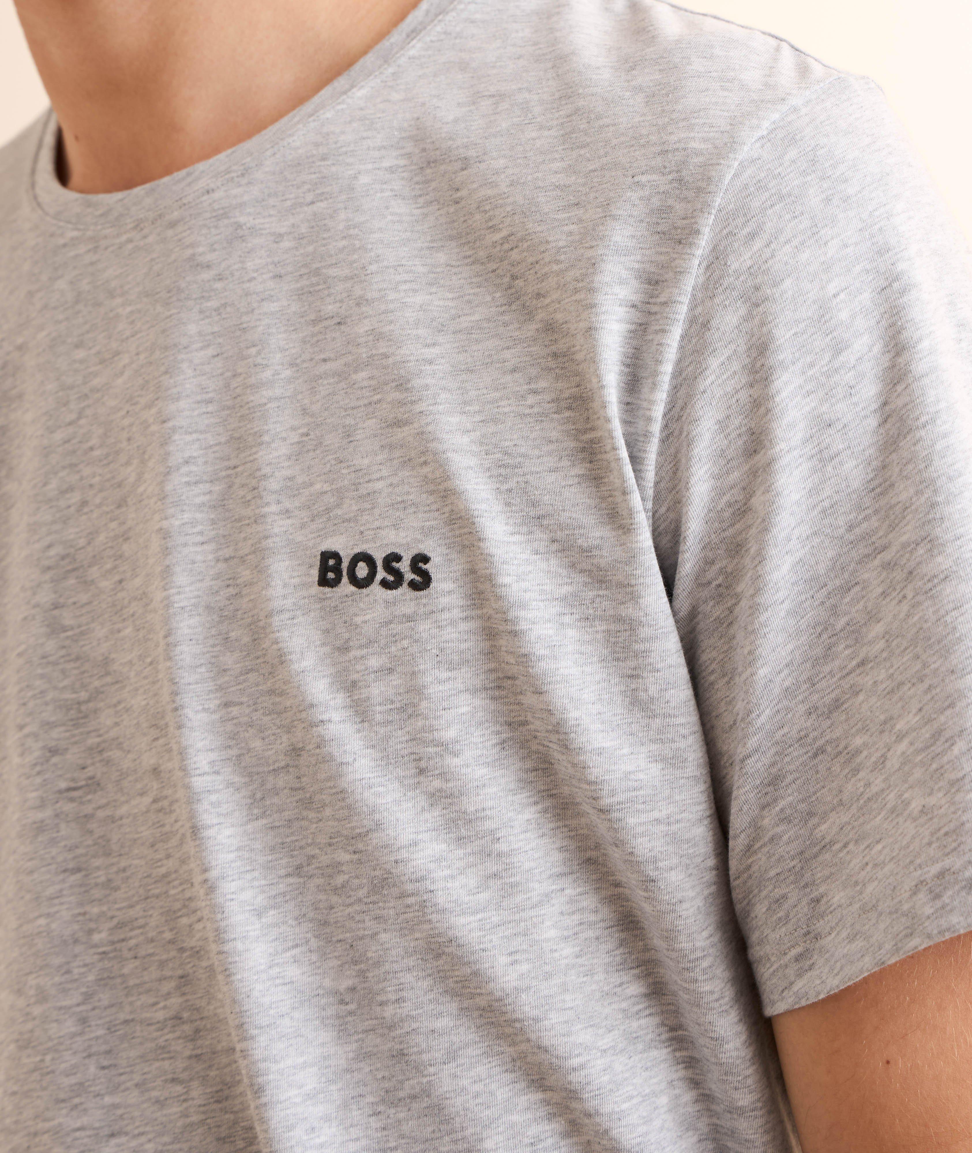 Heathered Stretch-Cotton Crewneck T-Shirt  image 3