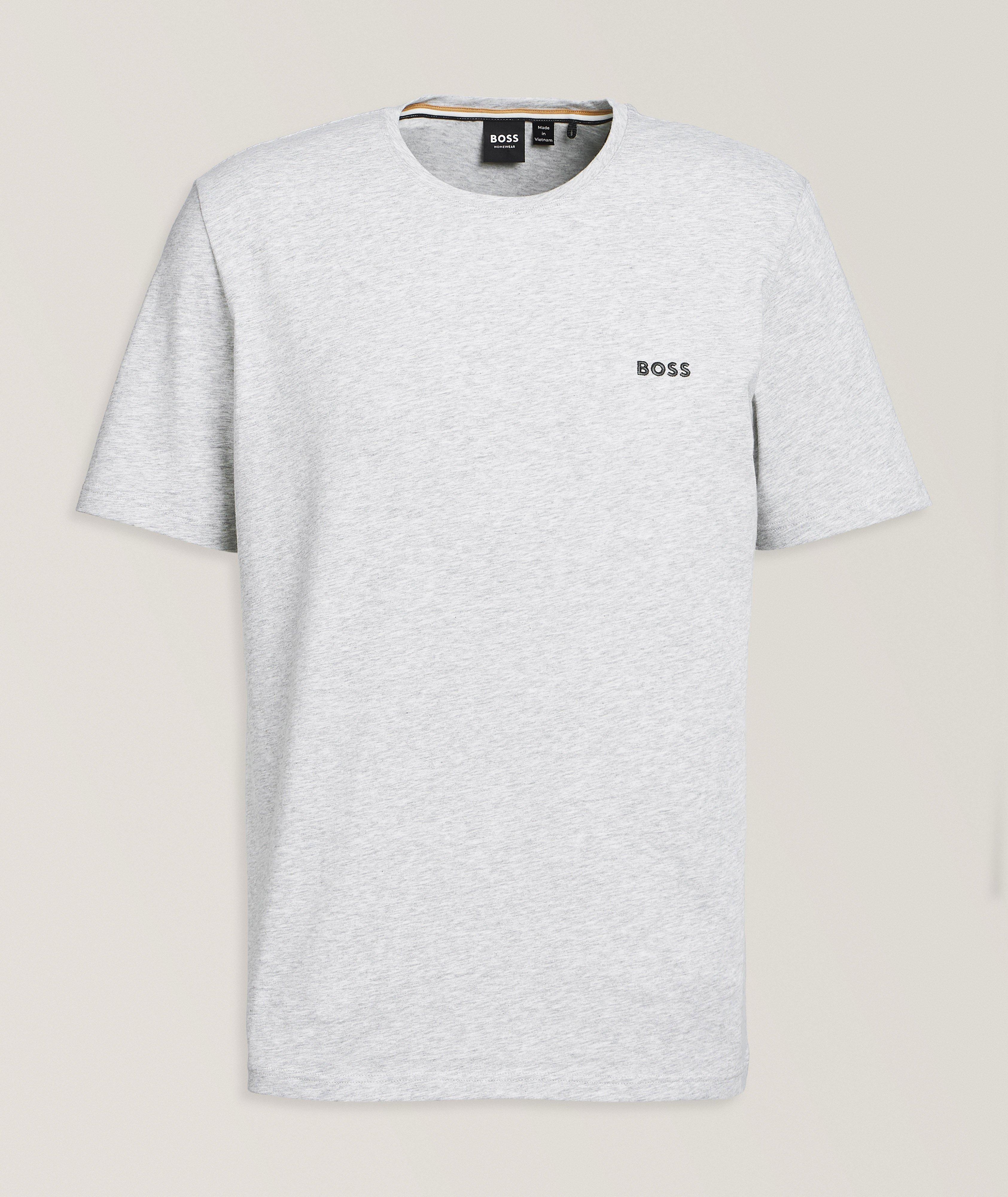 Heathered Stretch-Cotton Crewneck T-Shirt  image 0