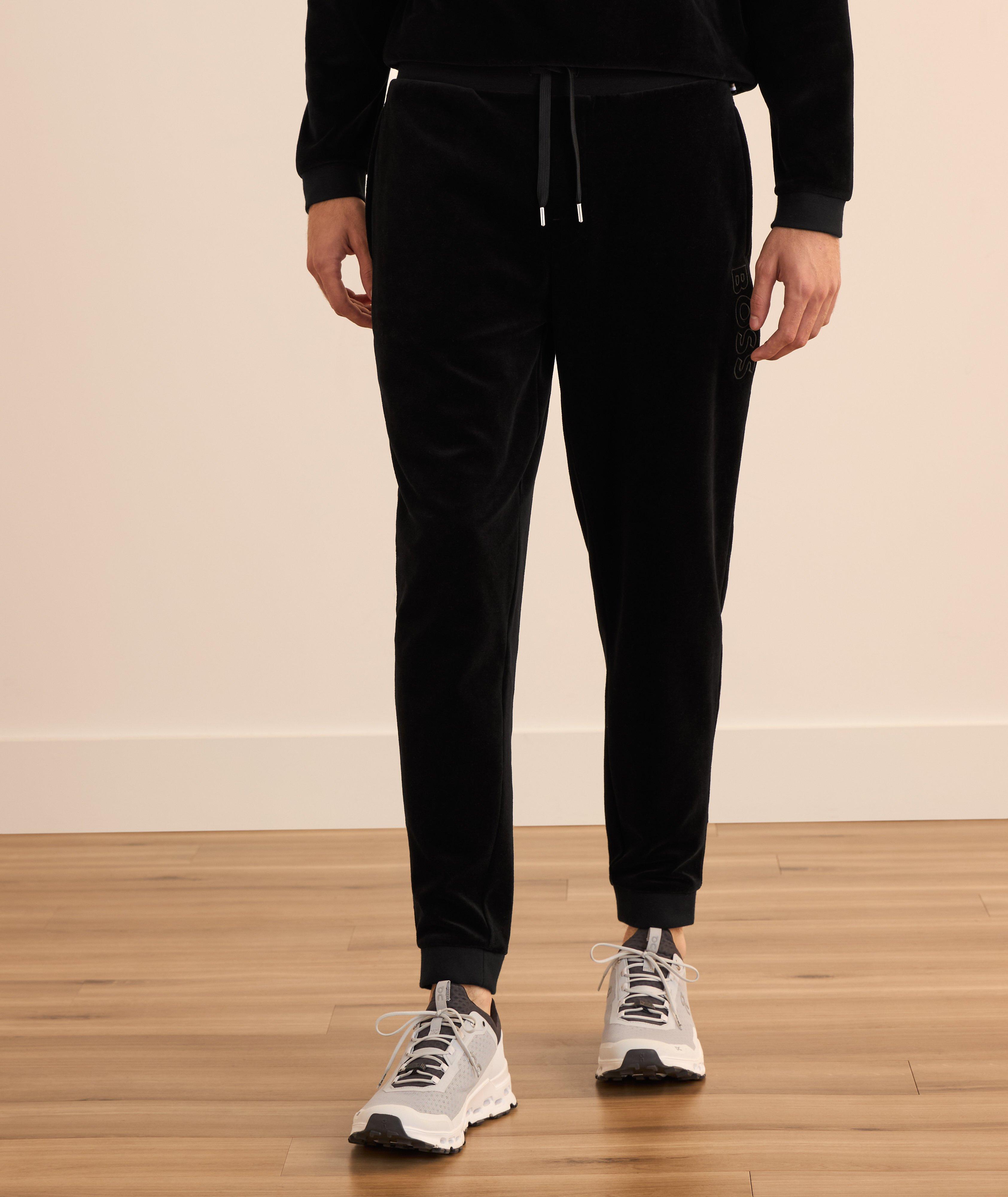 Embossed Logo Velour Joggers image 1
