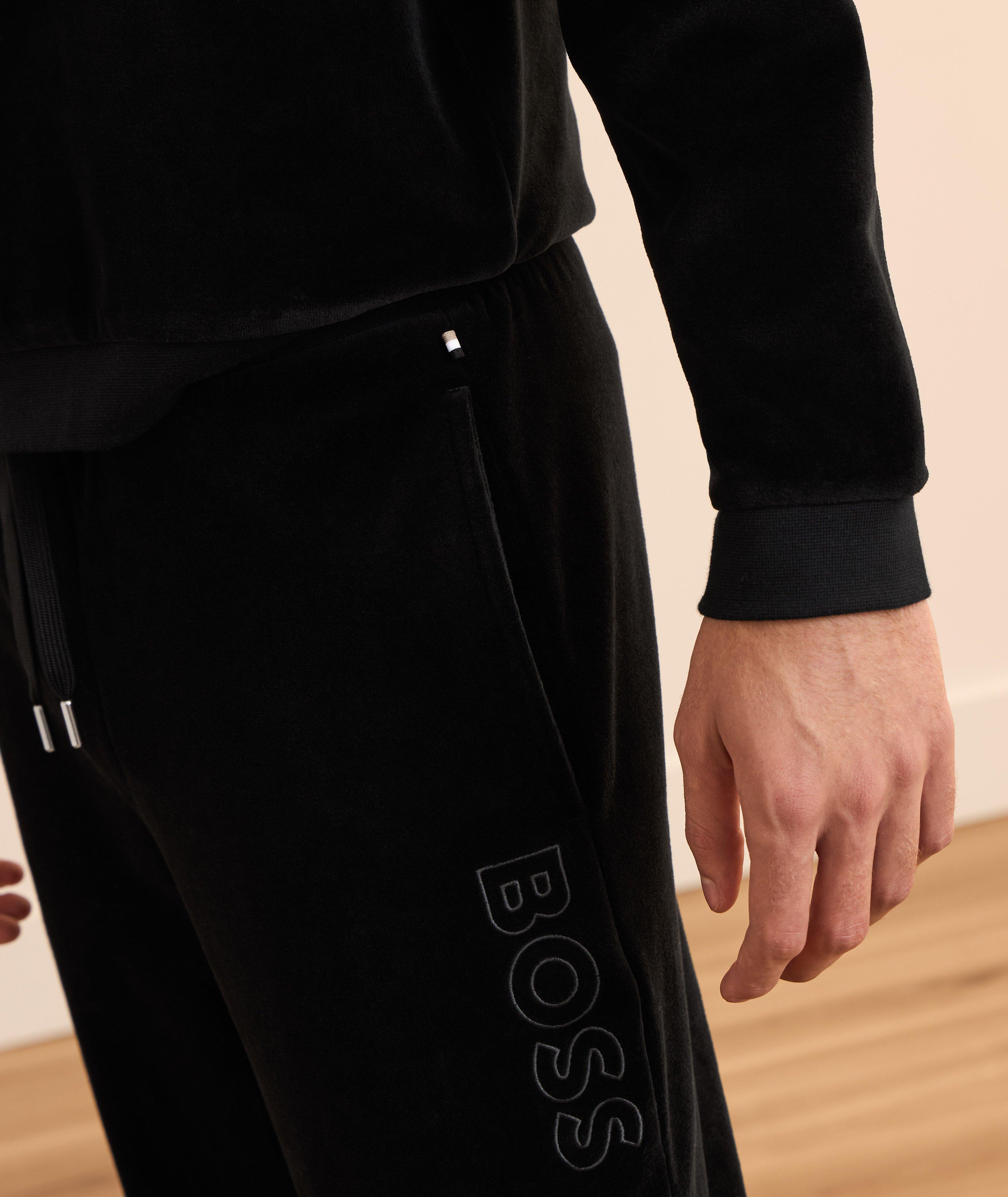 Embossed Logo Velour Joggers image 3