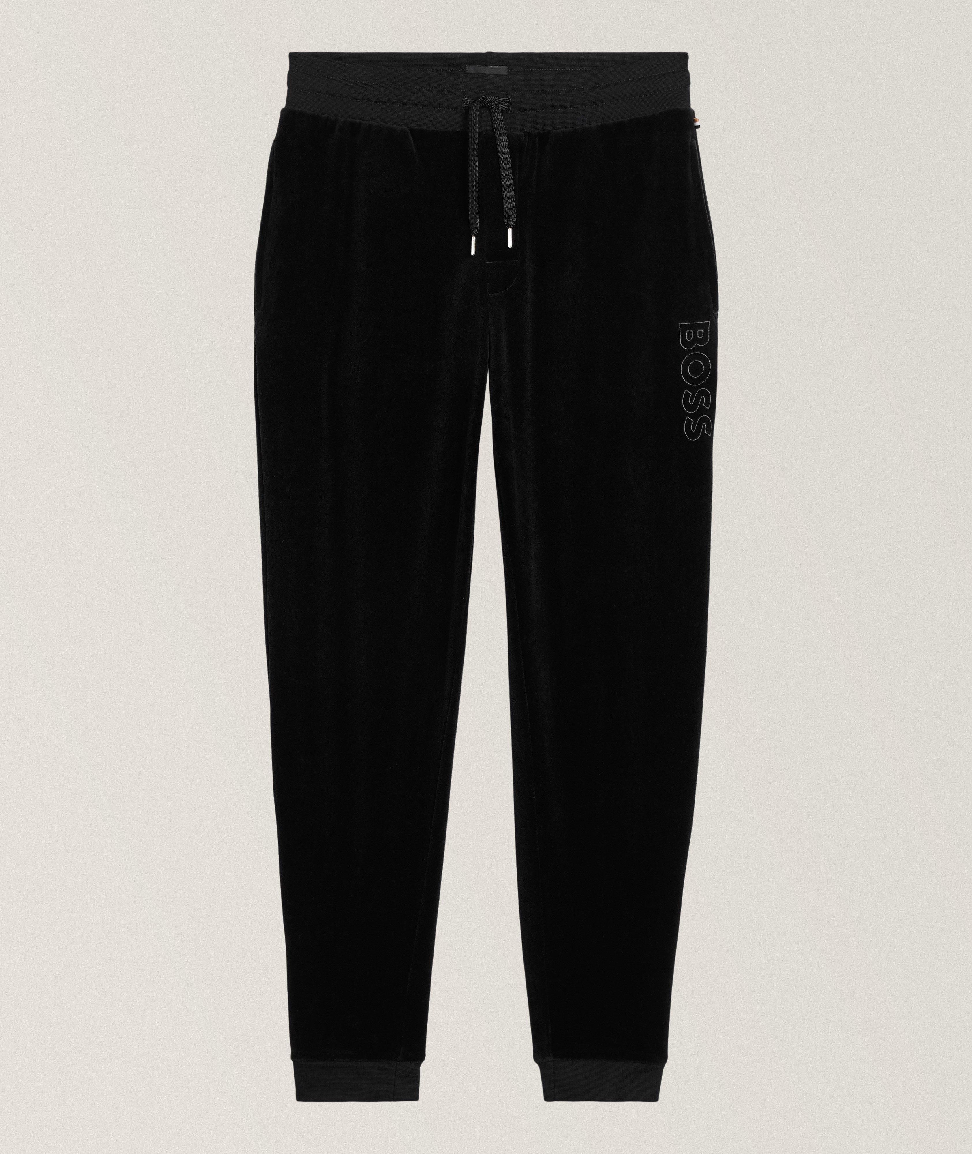 Pantalon sport en velours avec logo image 0