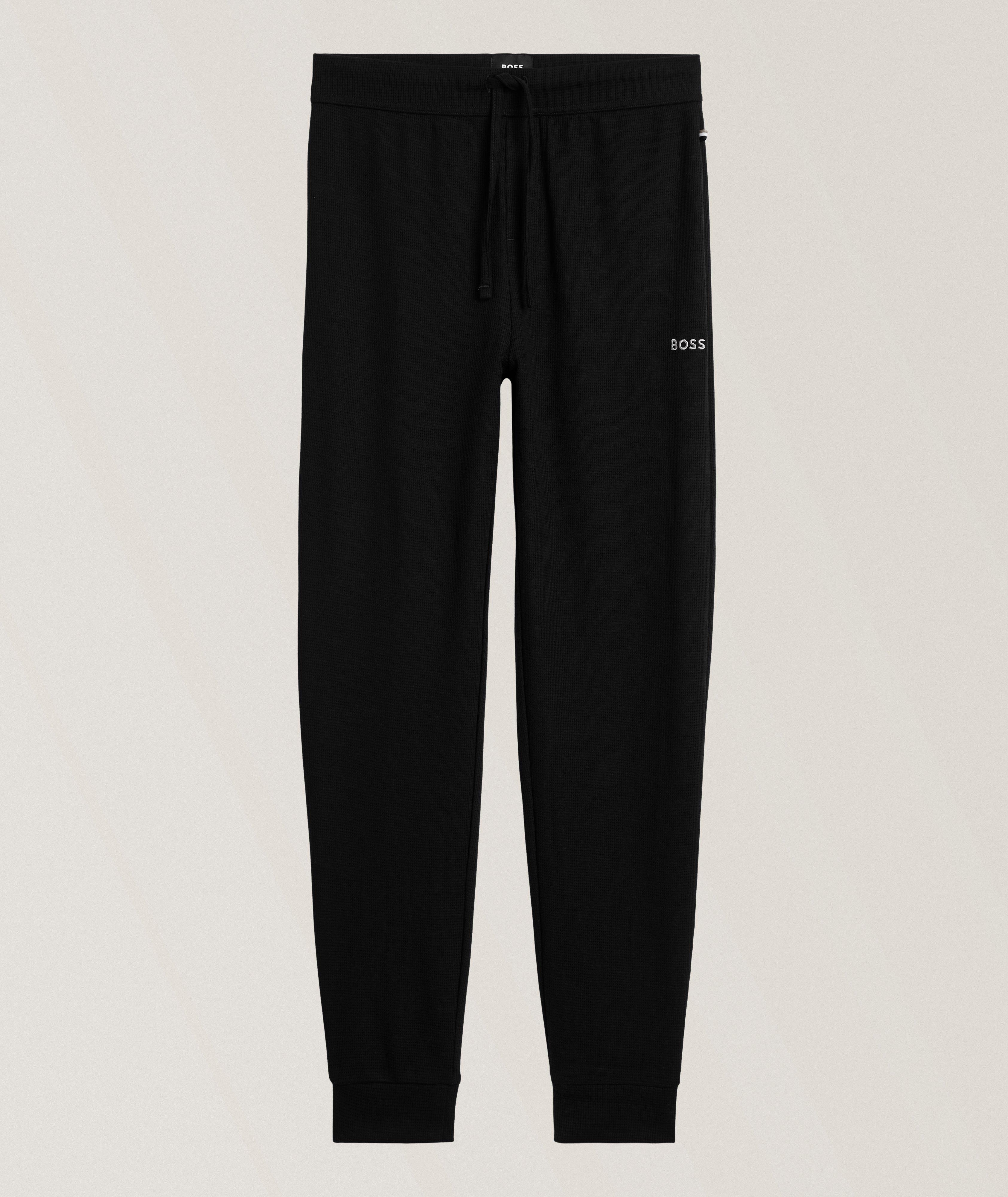 Pantalon de jogging en coton mélangé à maille gaufrée image 0