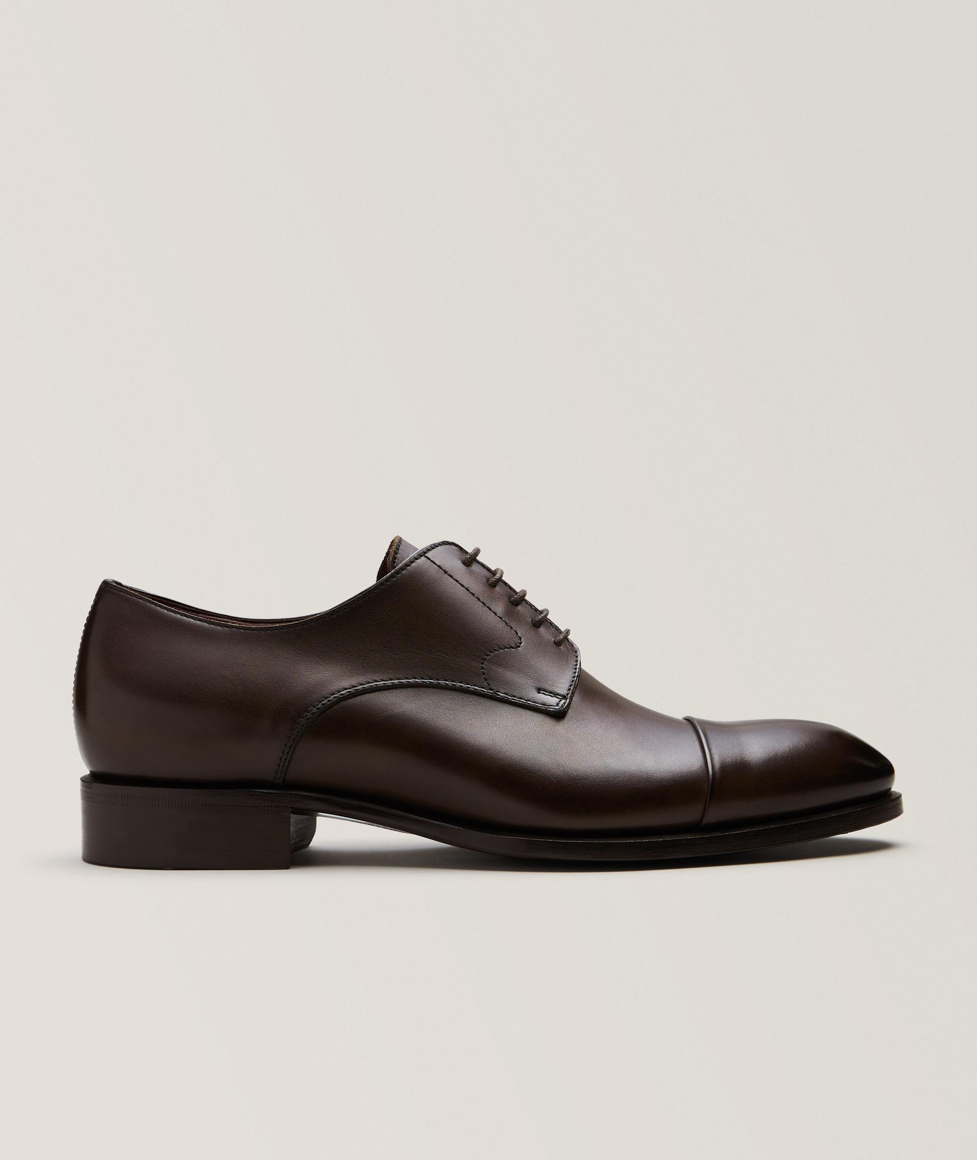 Burnished Leather Cap-Toe Derbies image 0