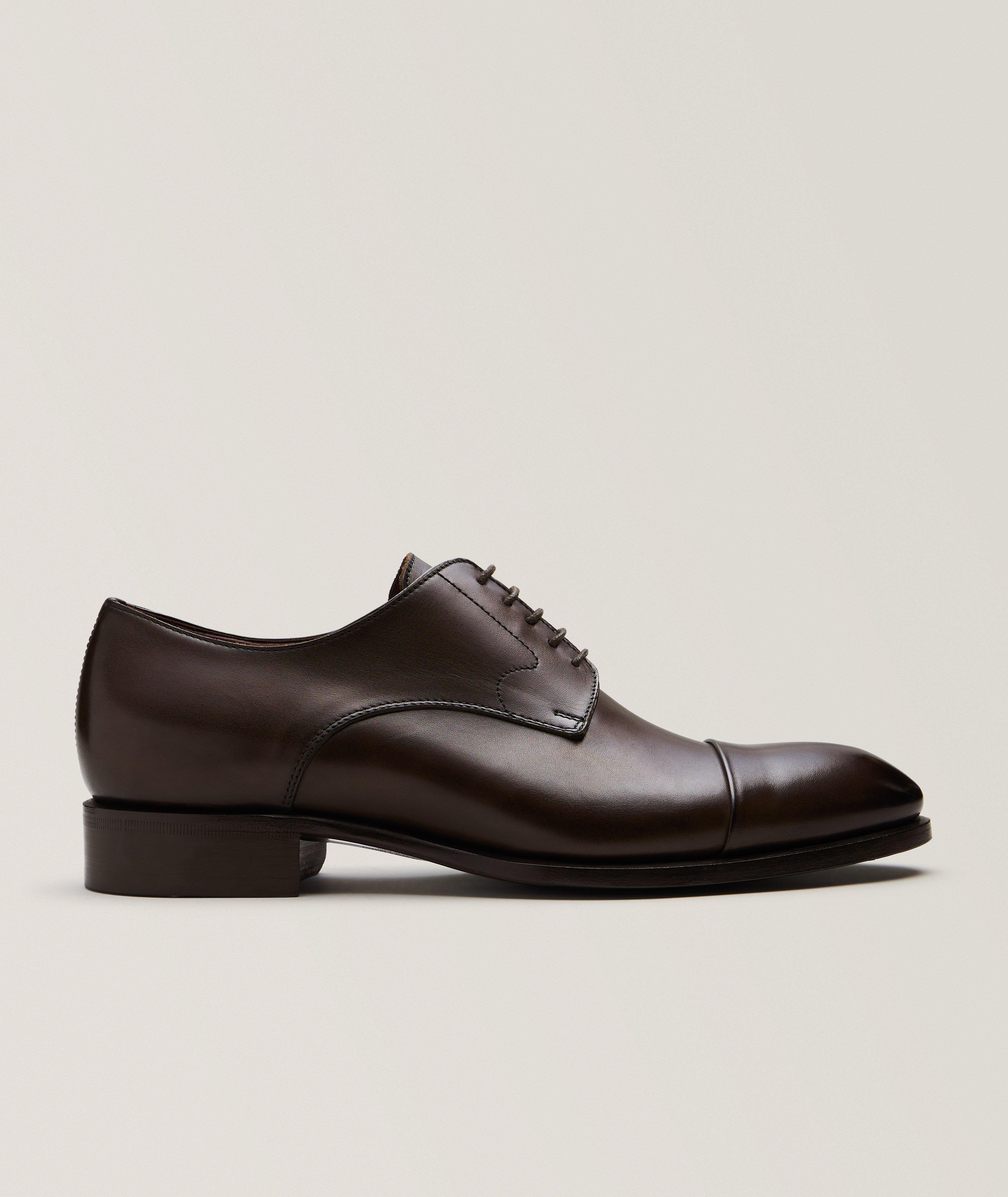 Burnished Leather Cap-Toe Derbies image 0