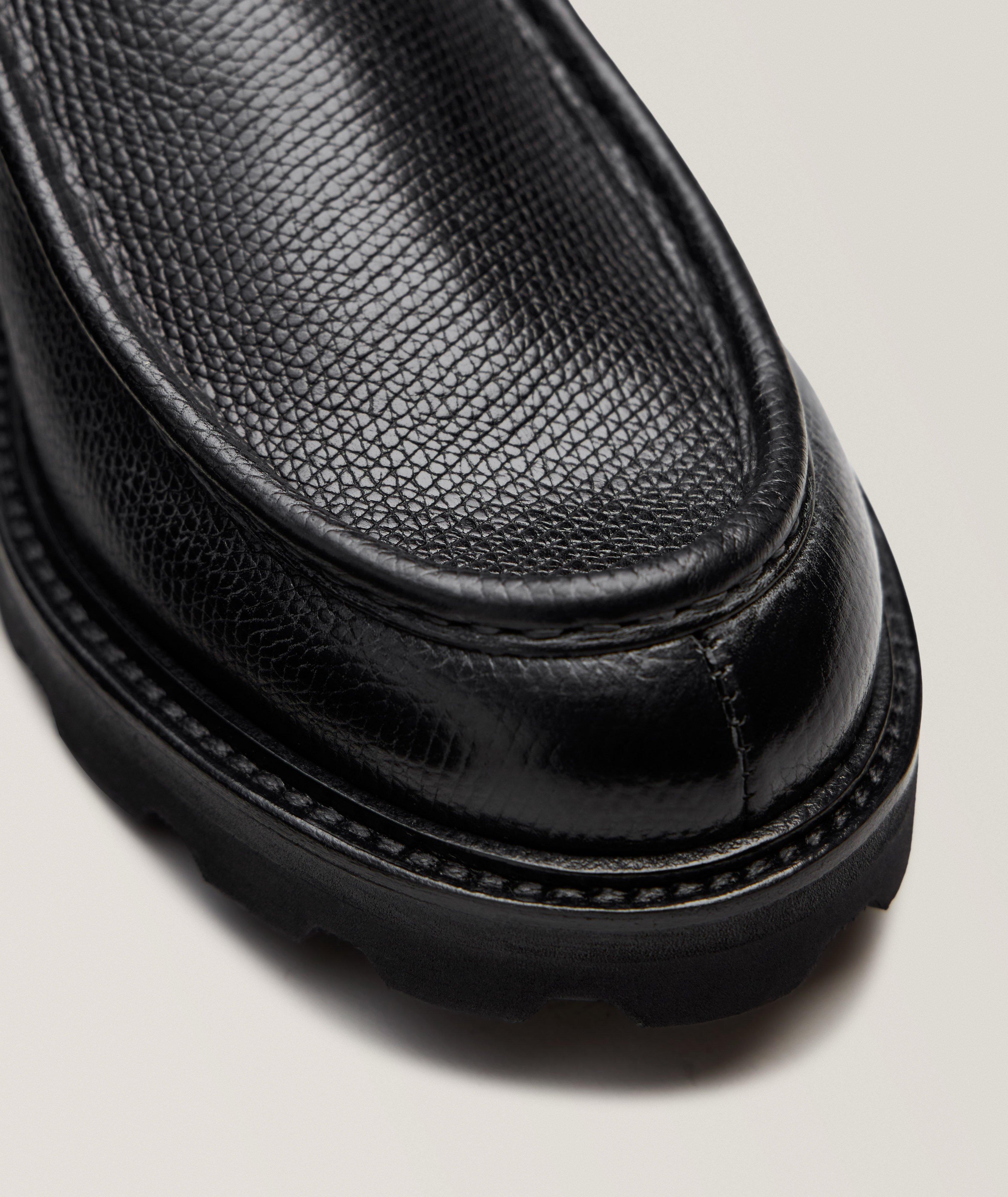 Textured Leather Lug Boots image 2