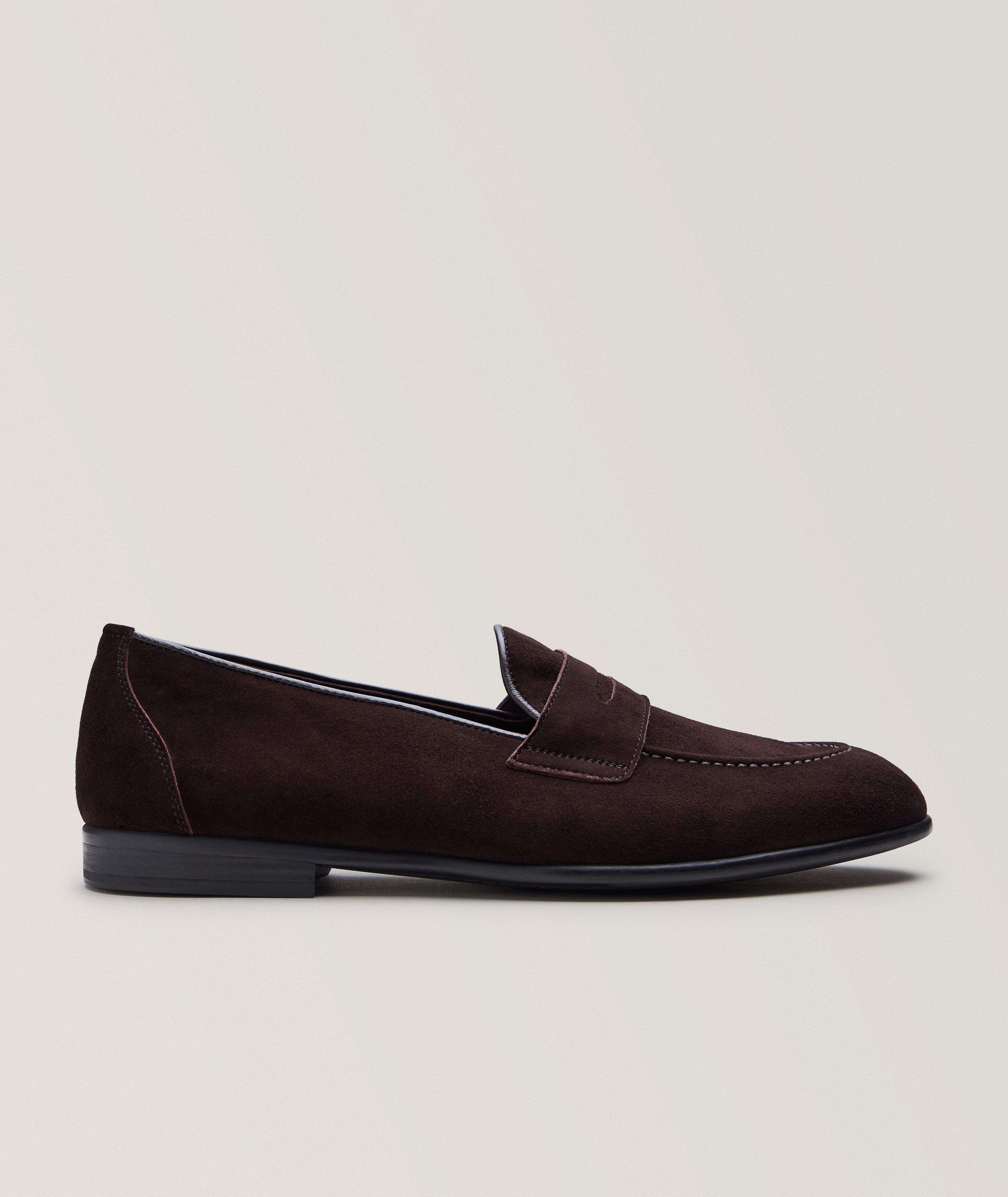 Brioni Appia Suede Penny Loafers