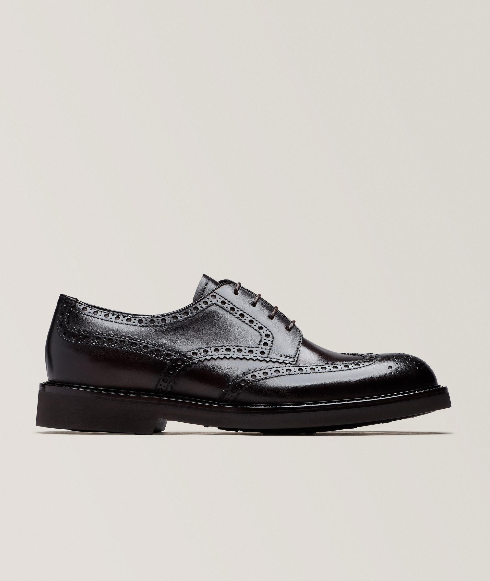 Wenge Leather Wingtip Brogue Derbies image 0