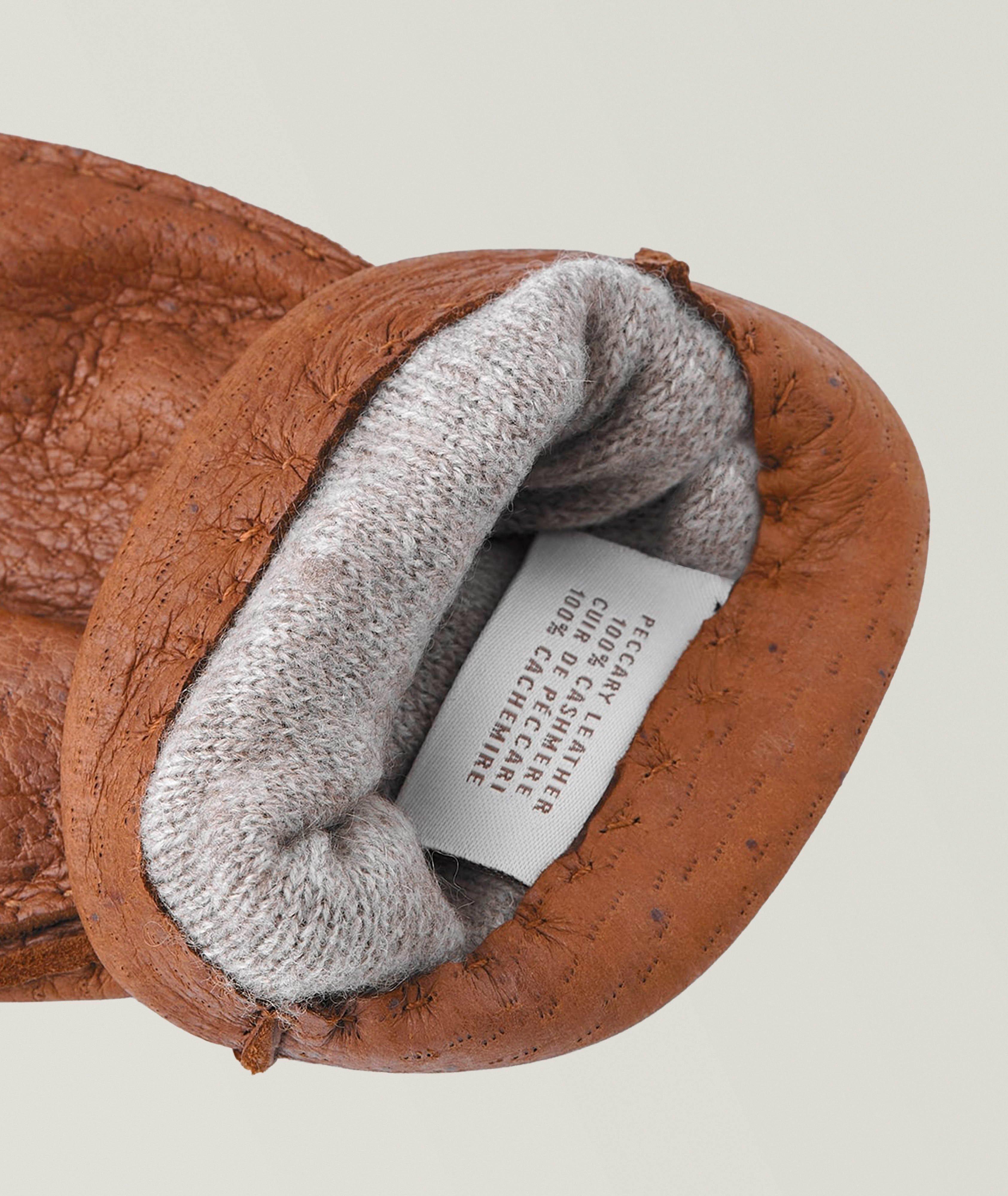 Gants en cuir de pécari et cachemire image 3
