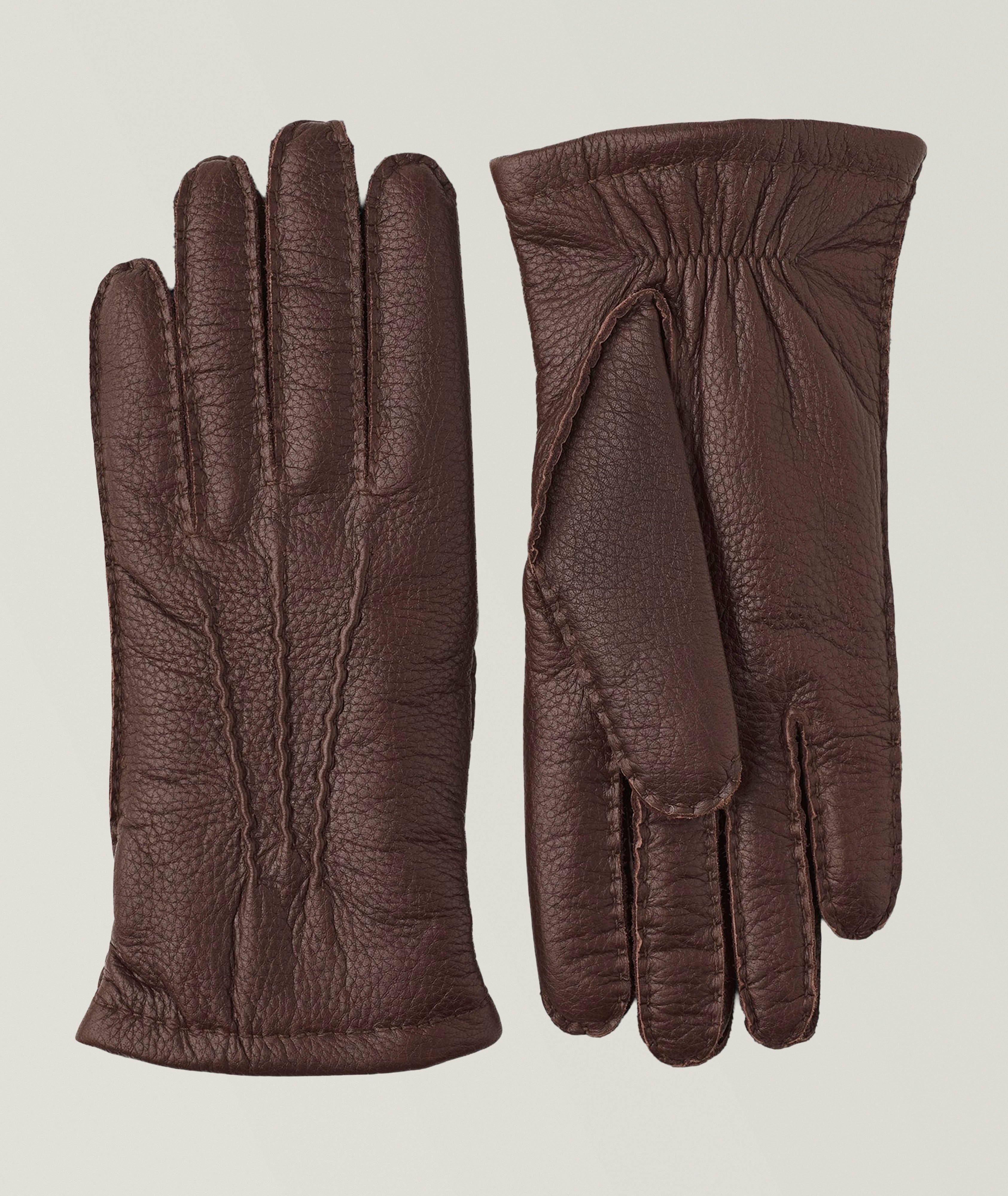 Gants en cuir d'élan et cachemire image 0