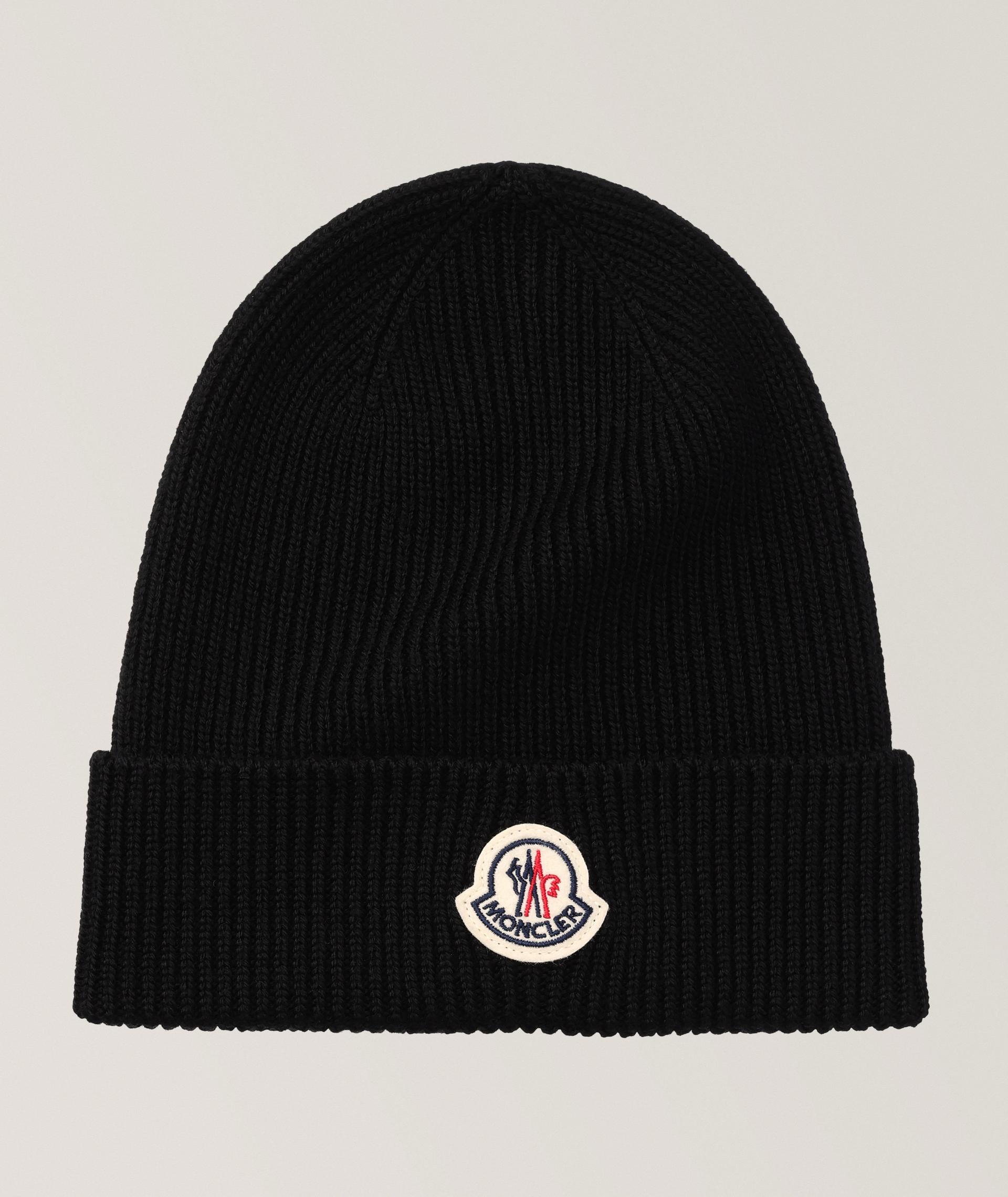 Logo Ribbed Knit Wool Beanie image 0