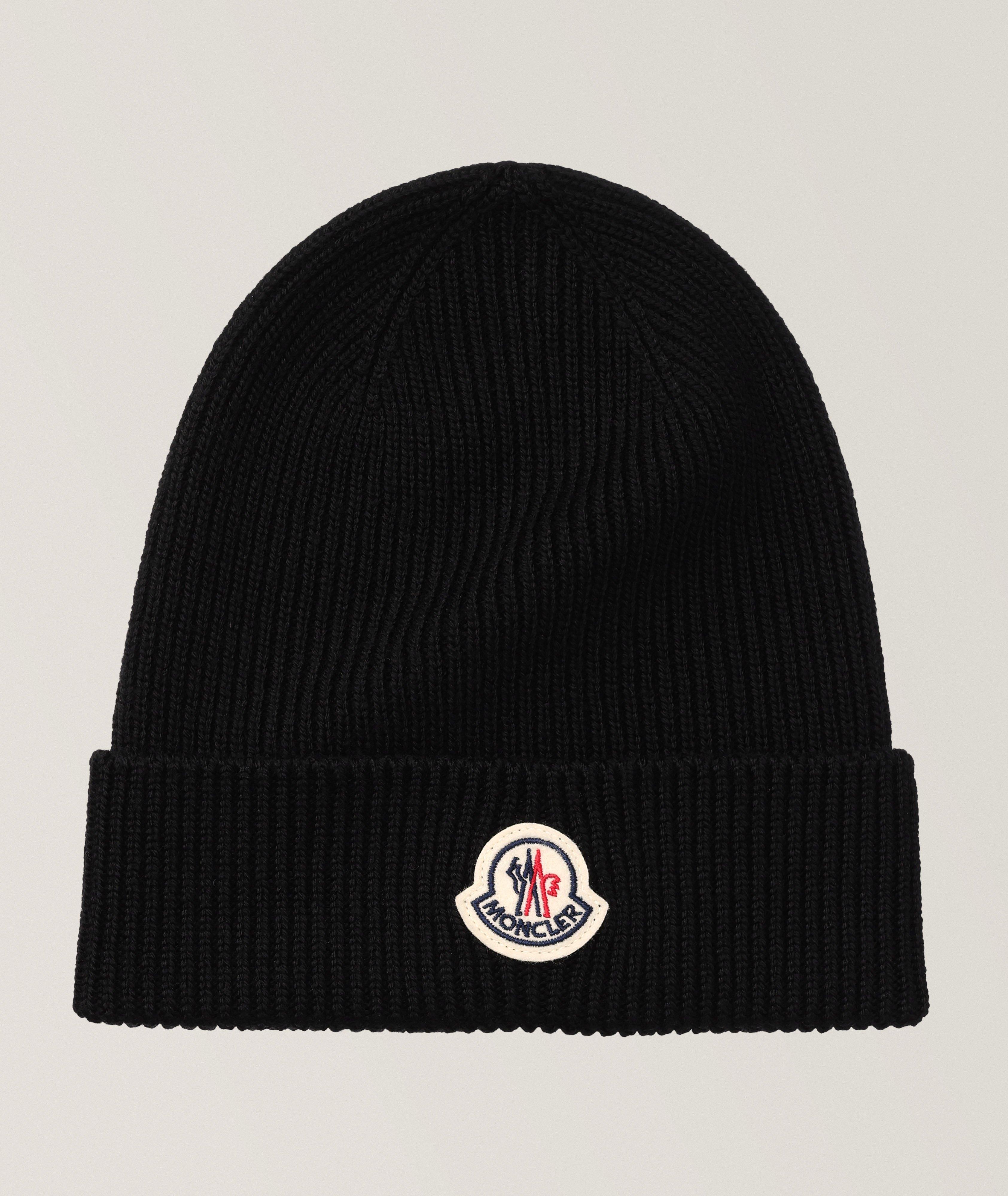 Logo Ribbed Knit Wool Beanie image 0