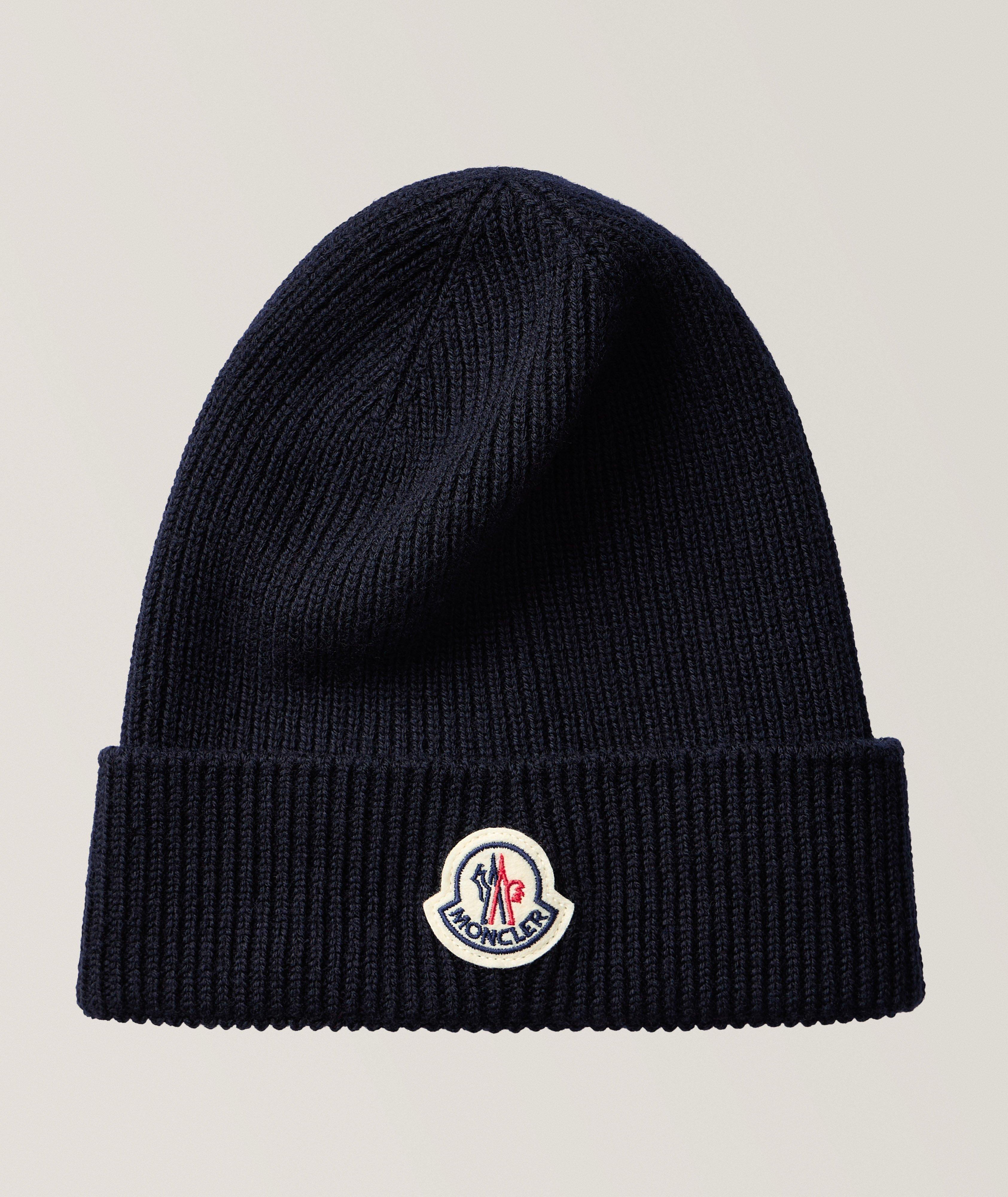 Tuque en tricot côtelé de laine avec logo image 0
