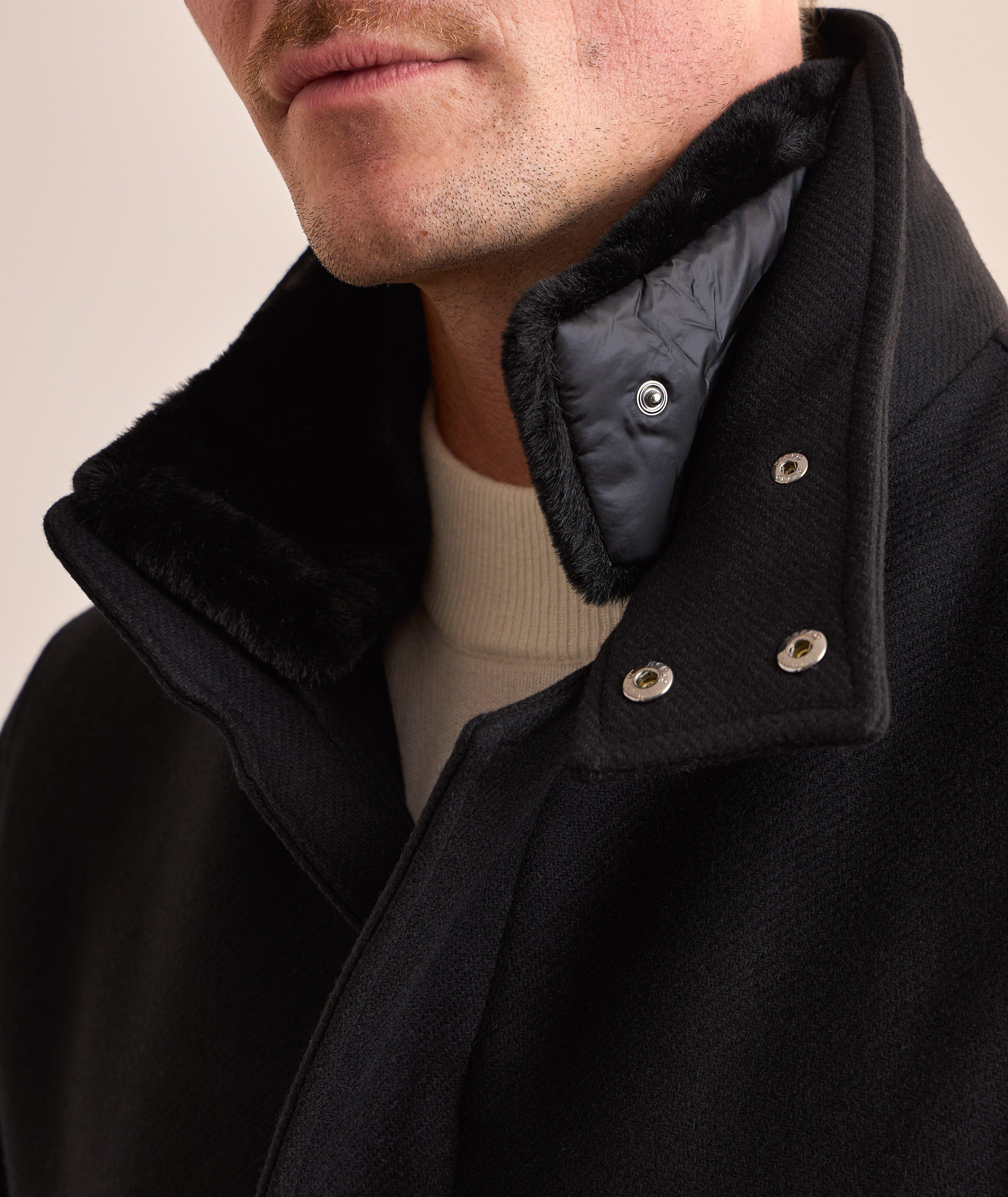 Wool-Blend Faux Fur Trim Overcoat  image 3