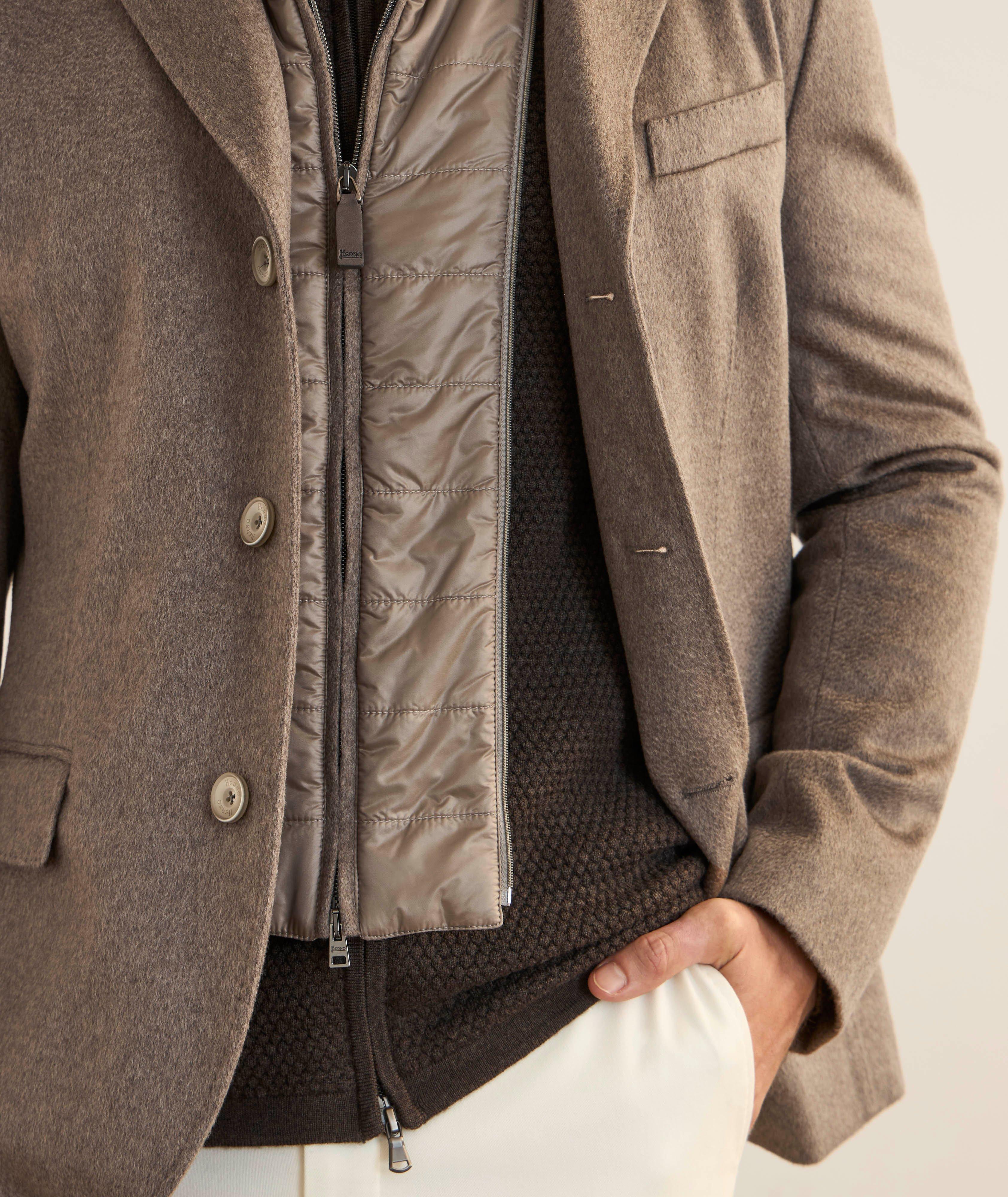 Manteau en cachemire avec plastron amovible coupe classique image 3