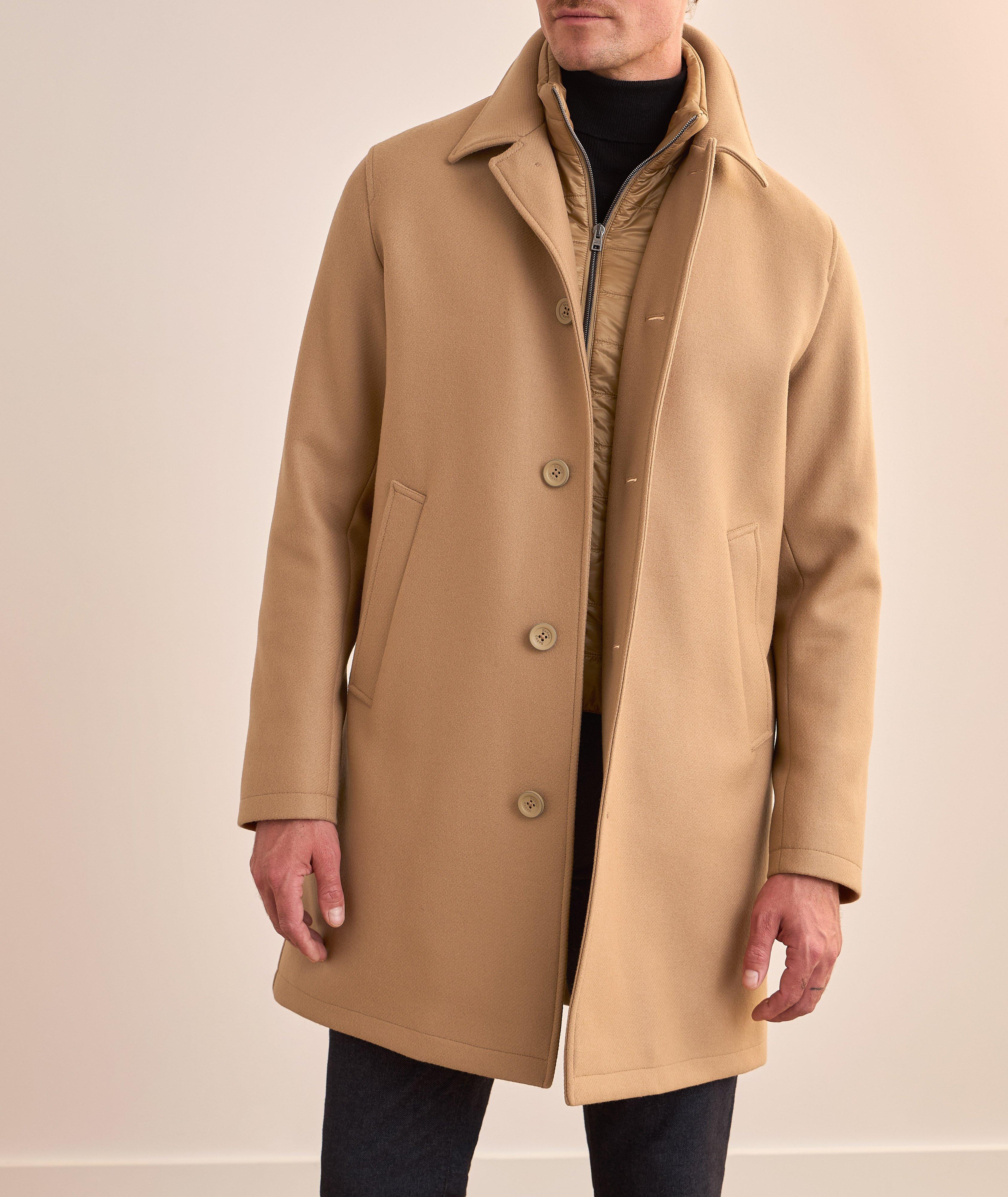 Removable-Bib Wool-Blend Overcoat  image 1