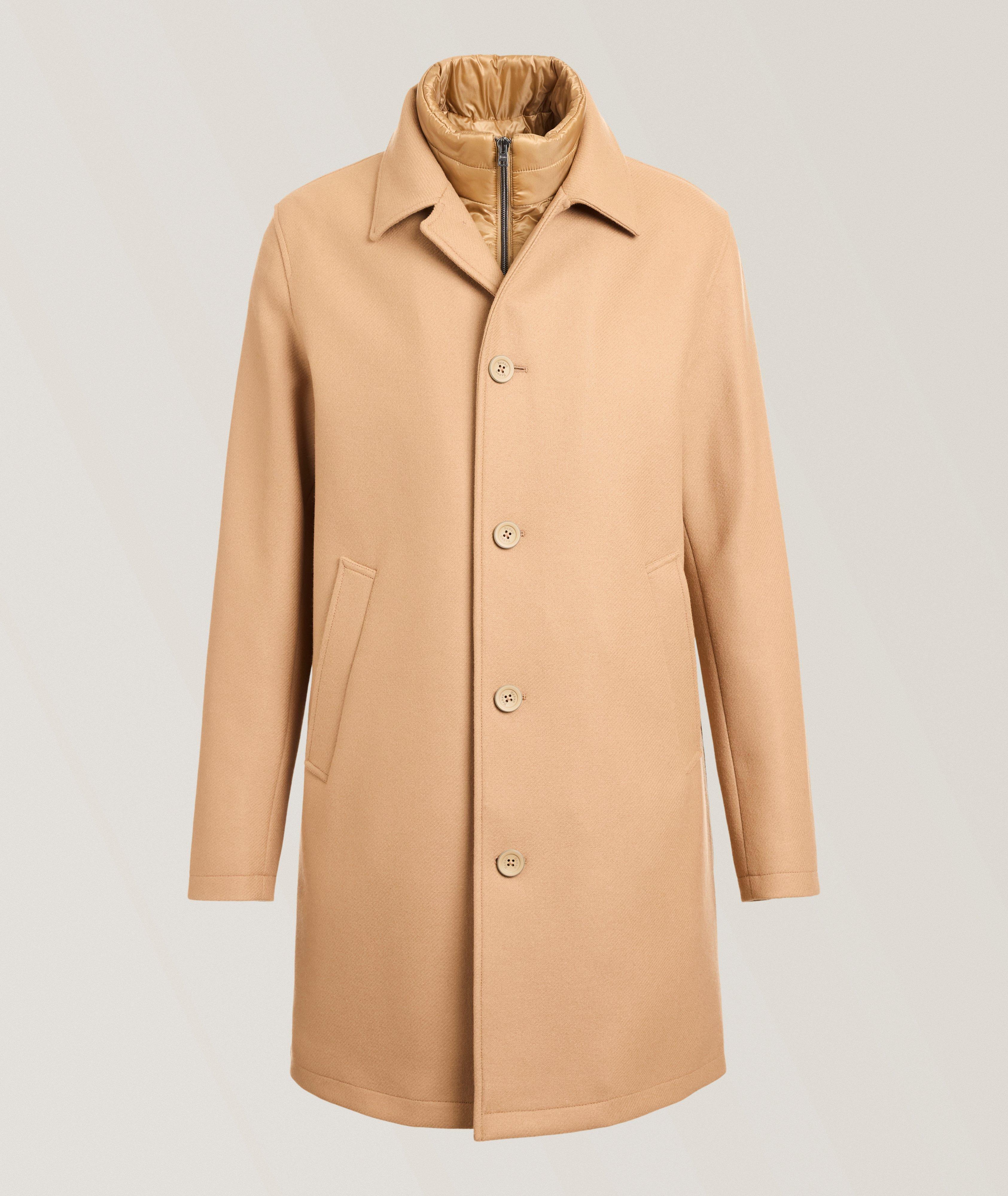 Removable-Bib Wool-Blend Overcoat  image 0