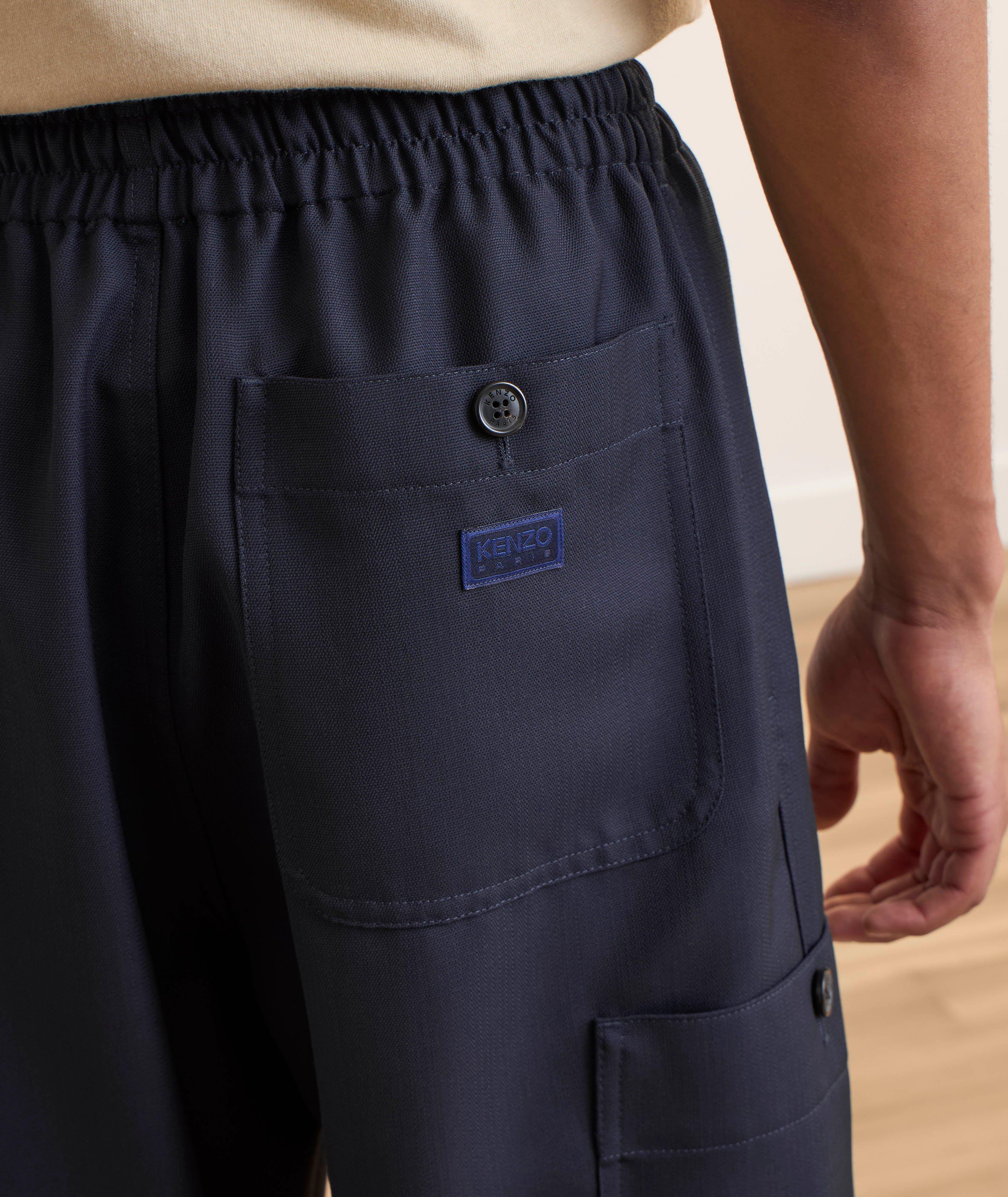 Pantalon cargo en laine vierge à jambes larges image 4
