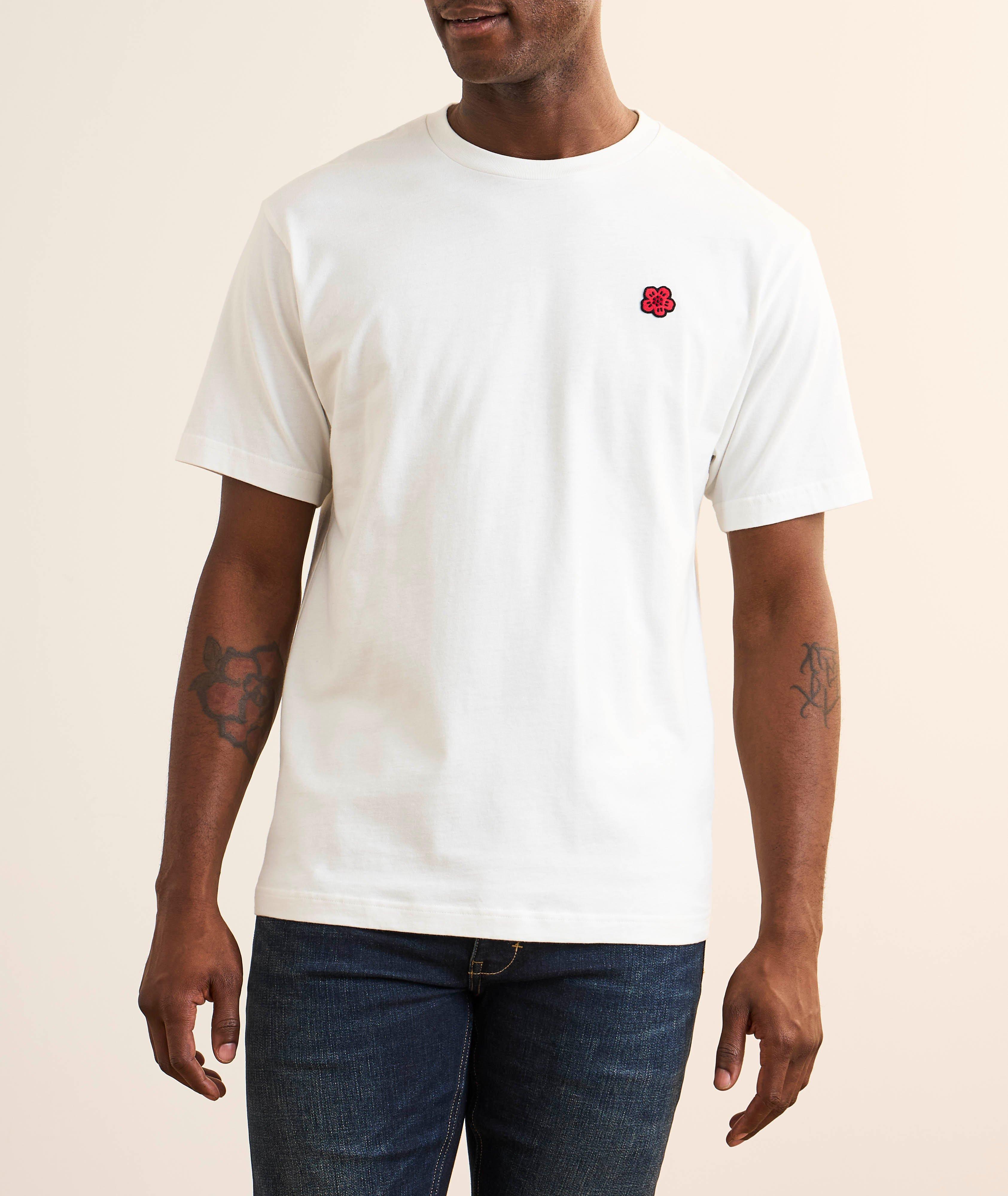 T-shirt en coton avec emblème de fleur image 2