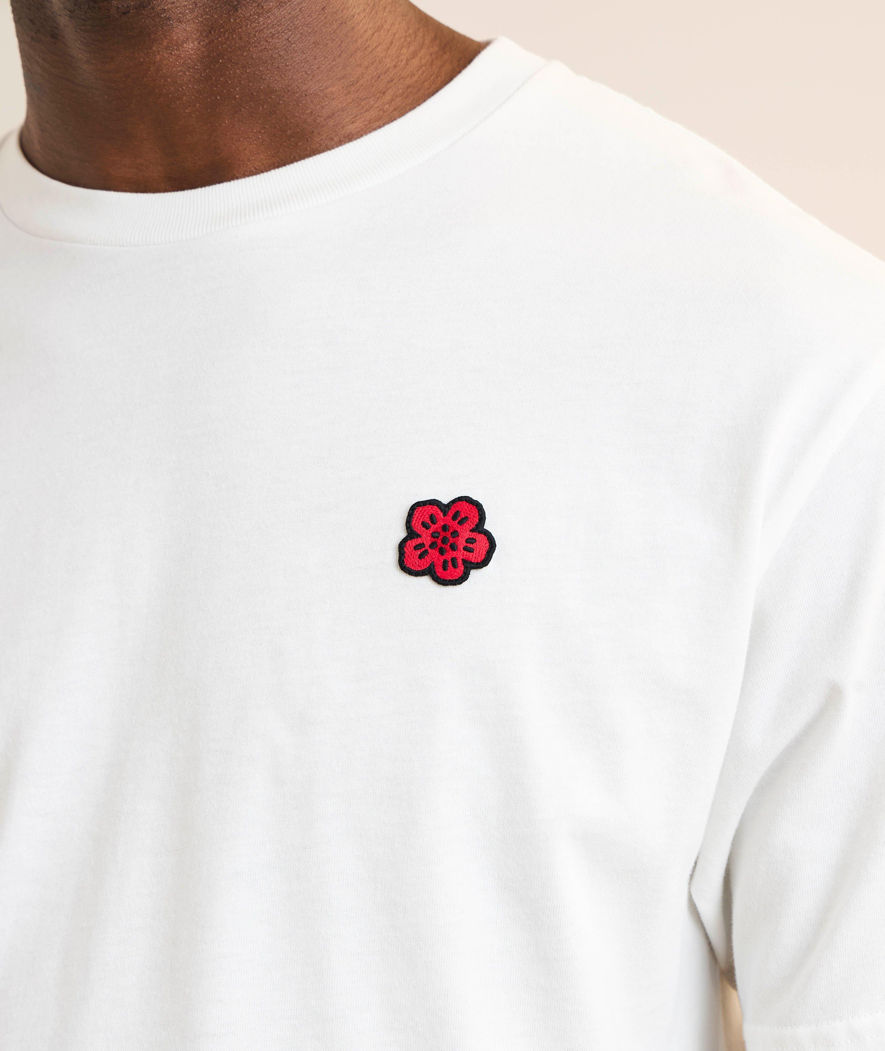 T-shirt en coton avec emblème de fleur image 5