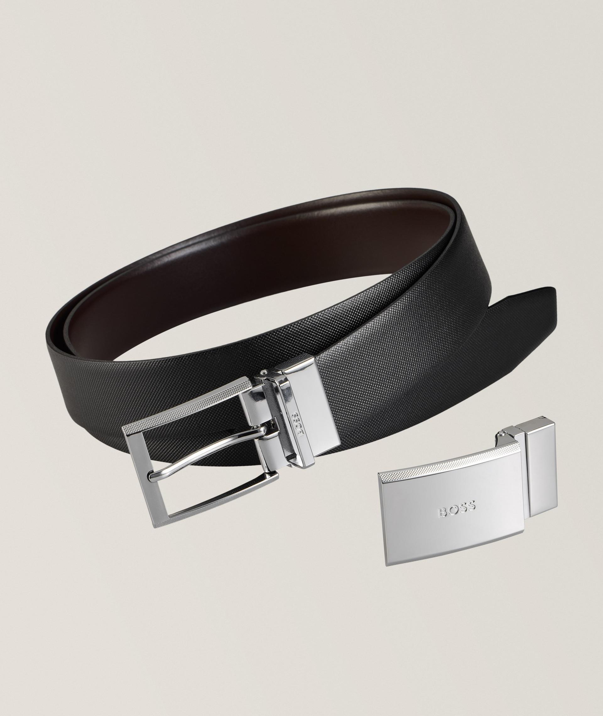 Ensemble, ceinture en cuir et boucles interchangeables image 0