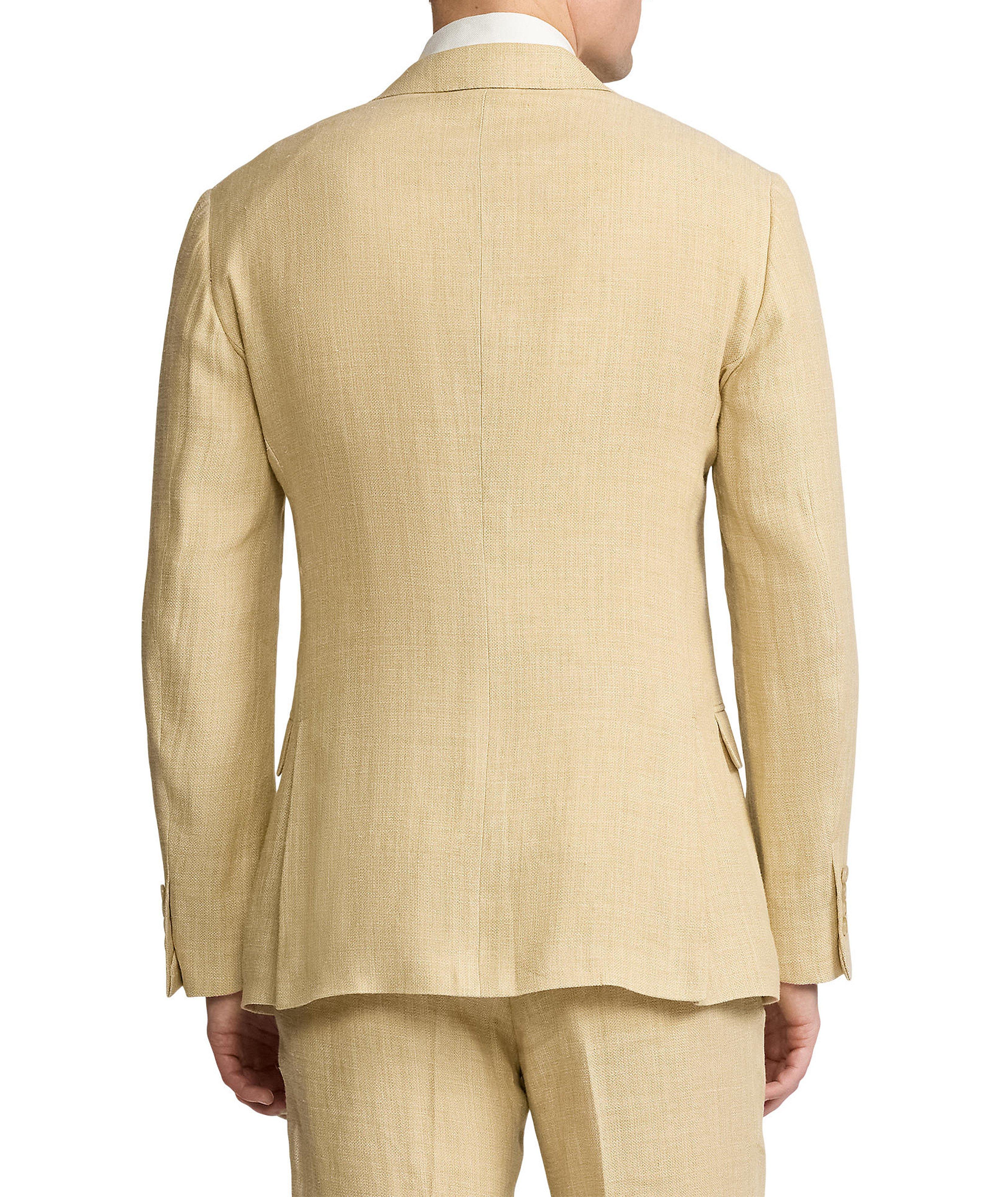 TAN LINEN KENT SB 2-BUTTON NOTCH LAPEL SUIT JACKET SEPARATE image 2