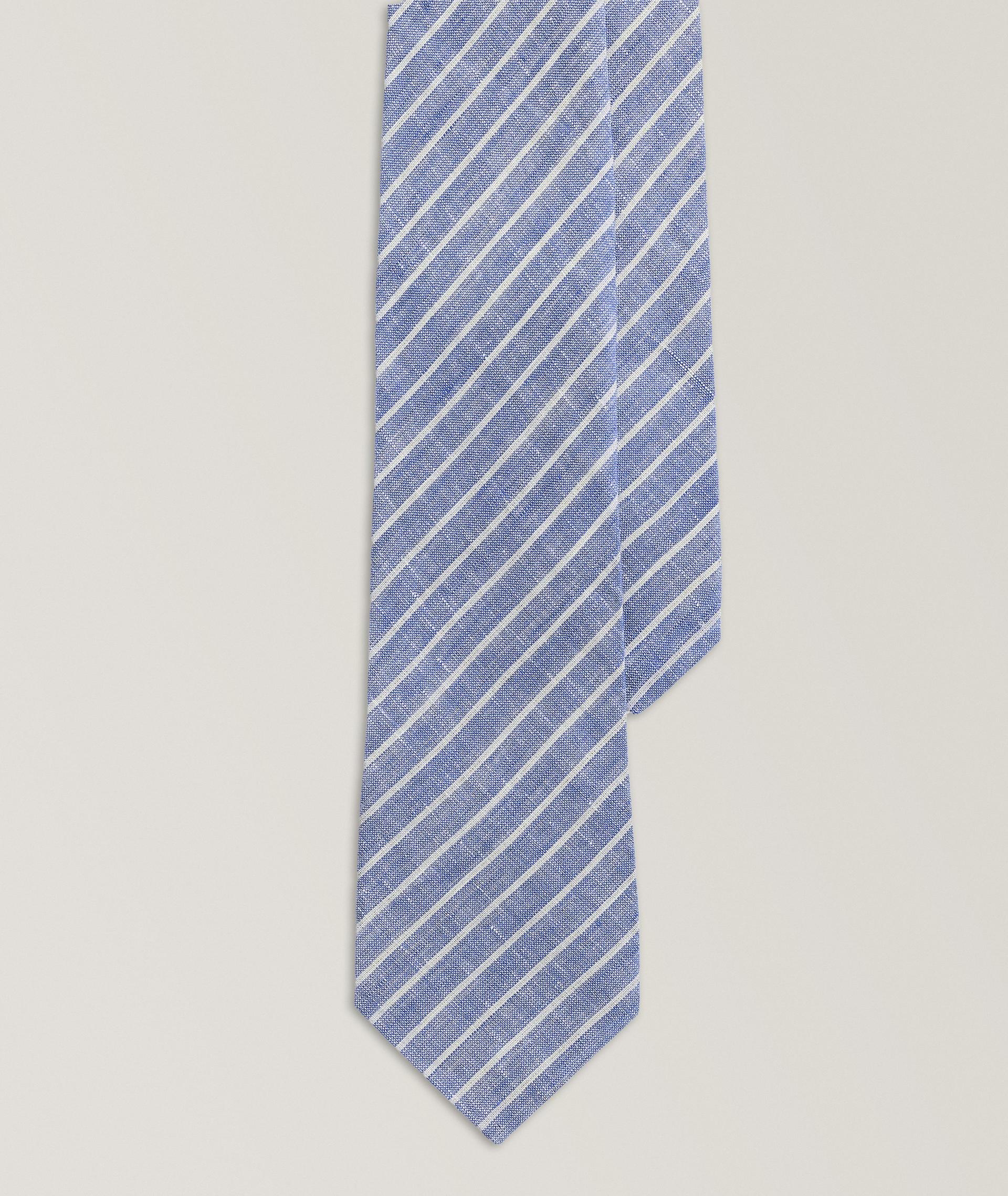 Pinstripe Linen Tie  image 0