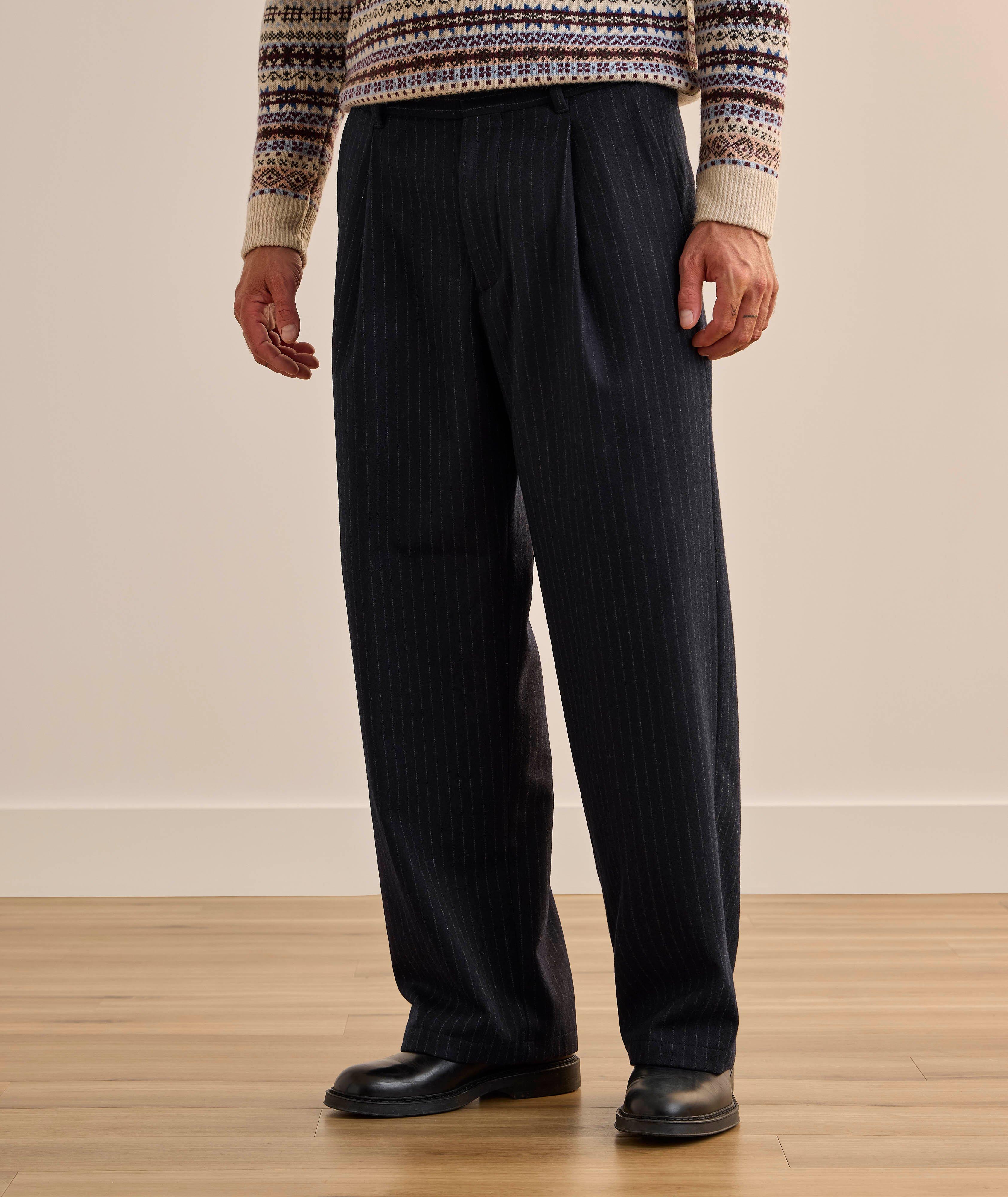 Pantalon Muster à jambes larges et à fines rayures image 1