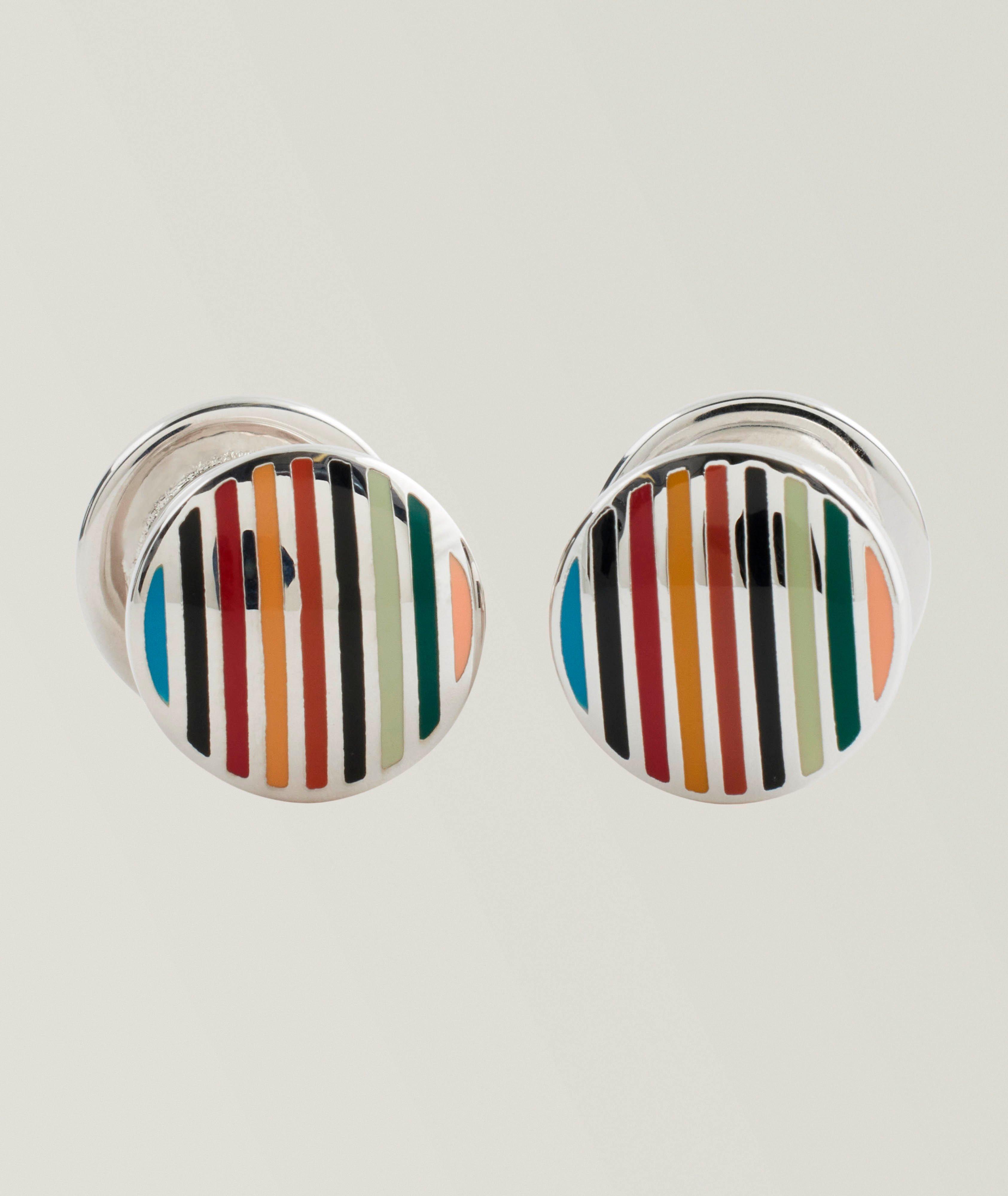 Multi-Signature Stripe Pop Cufflinks image 0
