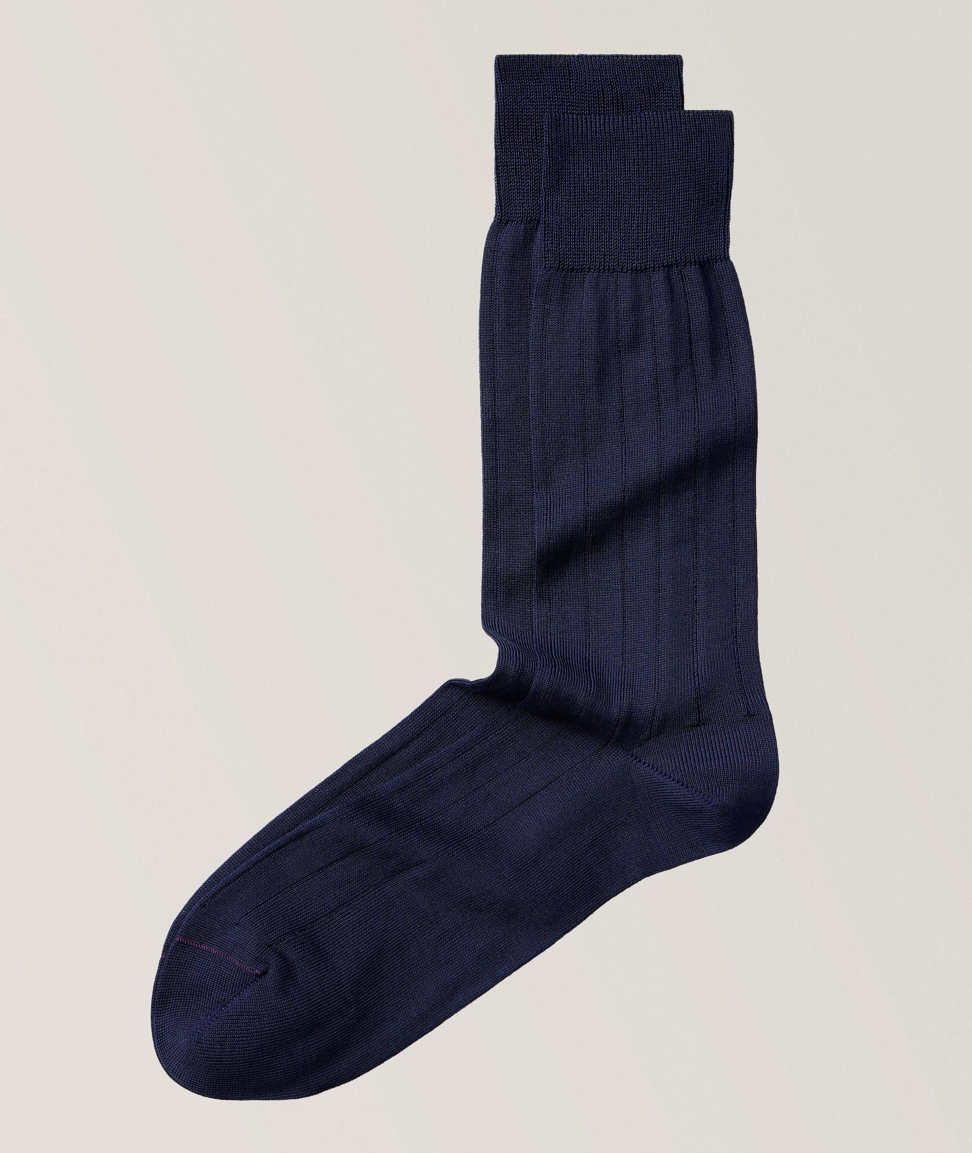 Ribbed Cotton-Blend Socks image 0