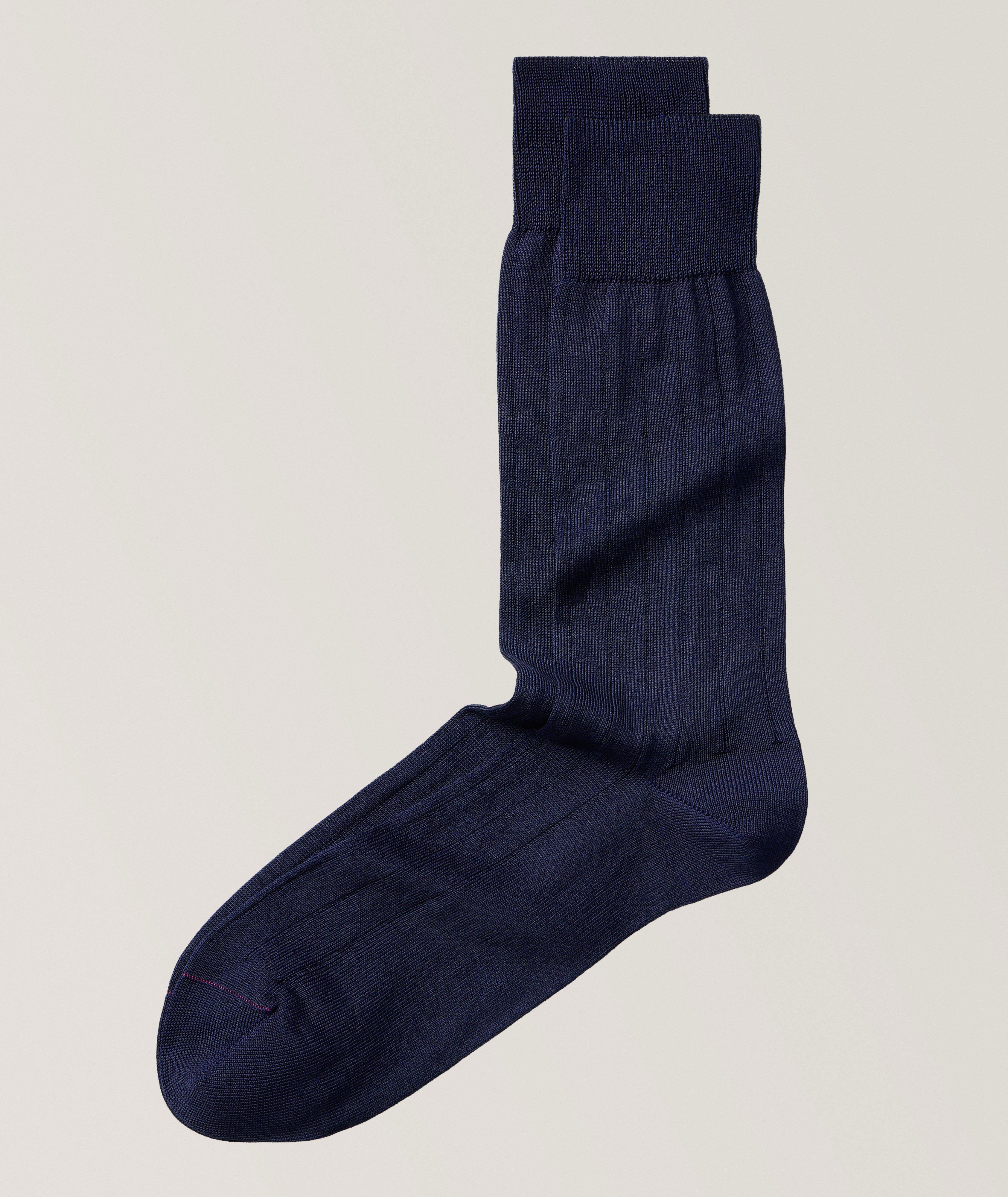 Ribbed Cotton-Blend Socks image 0