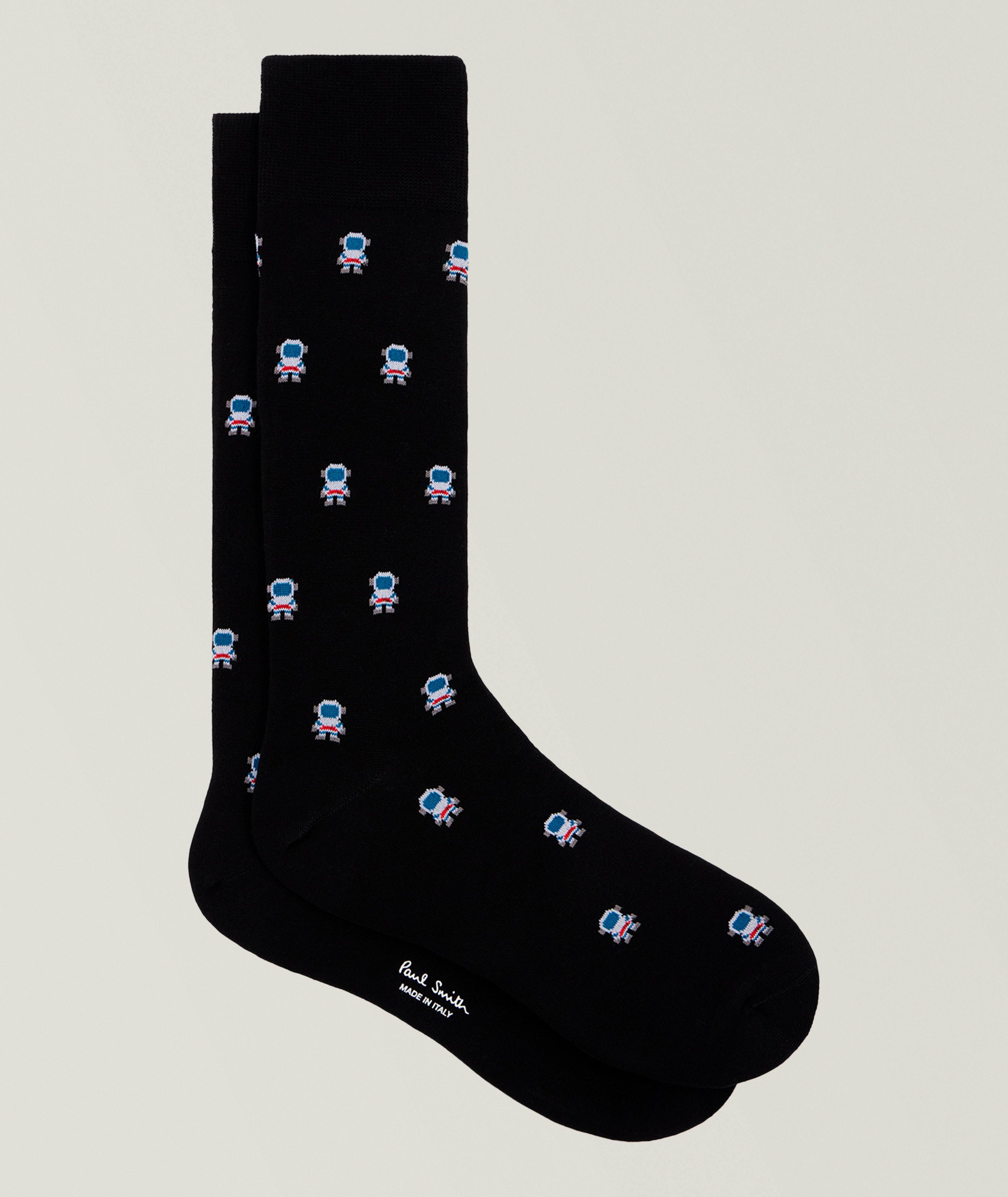 Chaussettes en coton extensible à motif d’astronautes image 0